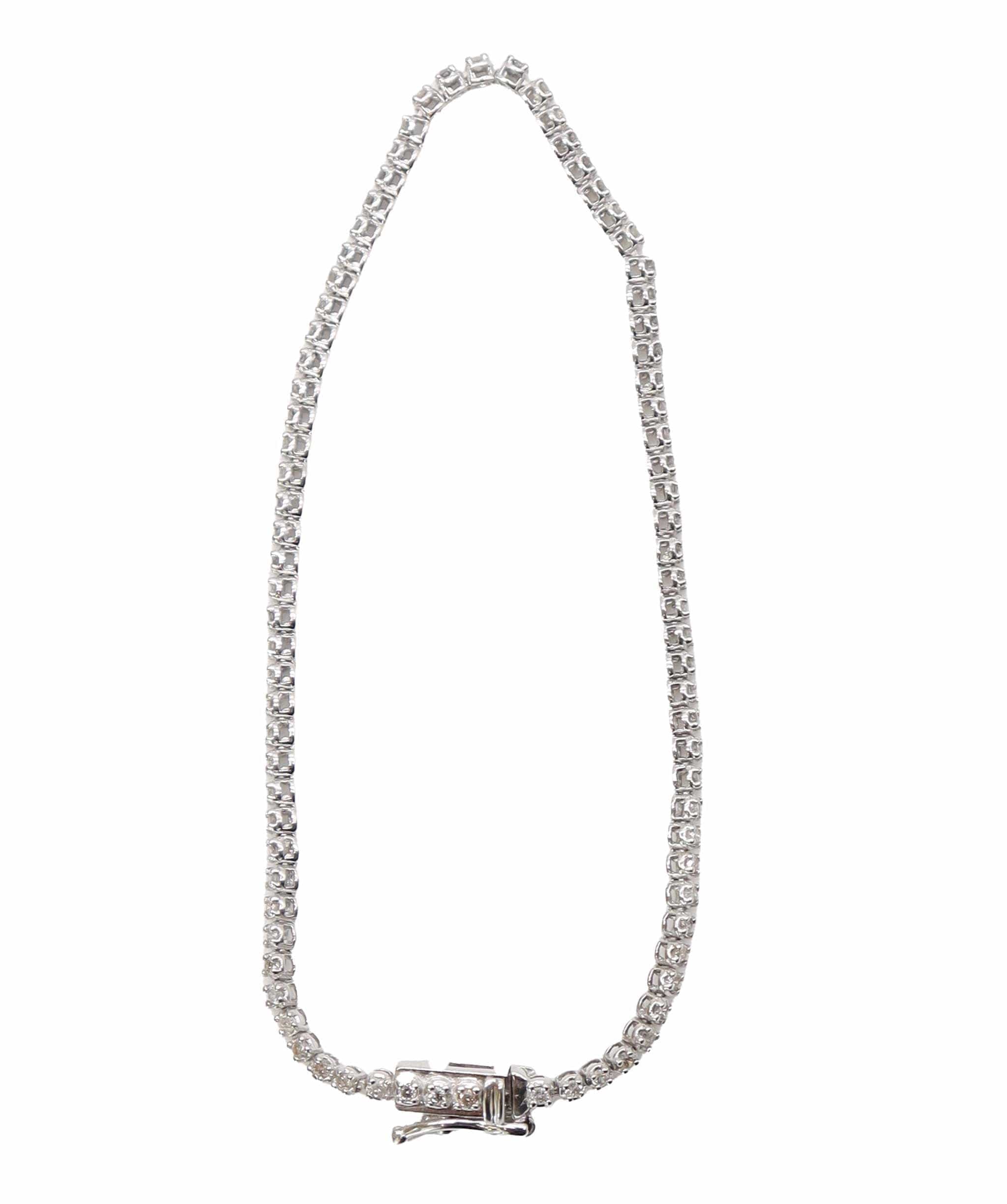 Luxury Promise Diamond 1.00ct K18 WG Bracelet 17.5cm White Gold 750 Diamond Bracelet DXBS4059