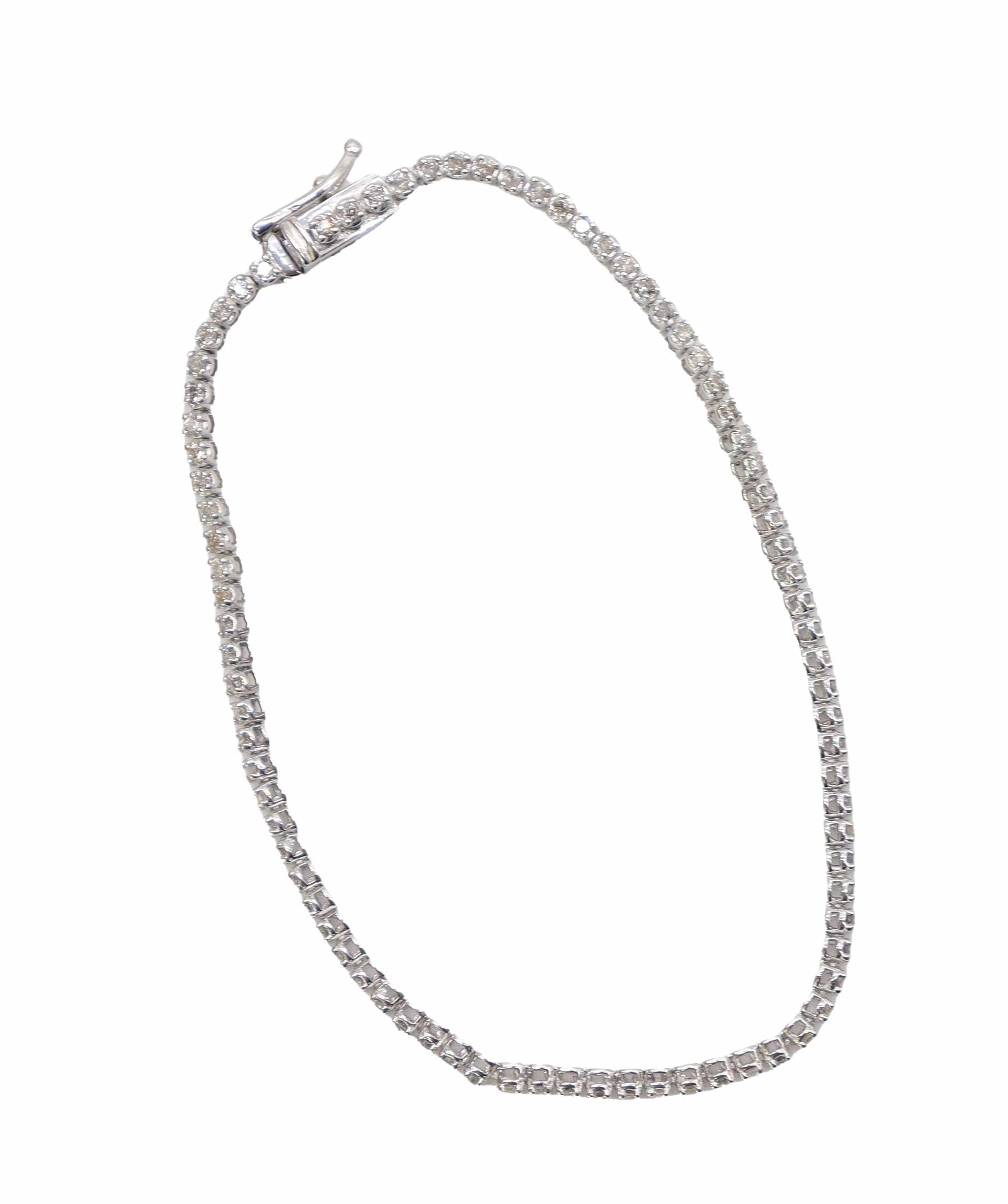 Luxury Promise Diamond 1.00ct K18 WG Bracelet 17.5cm White Gold 750 Diamond Bracelet DXBS4059