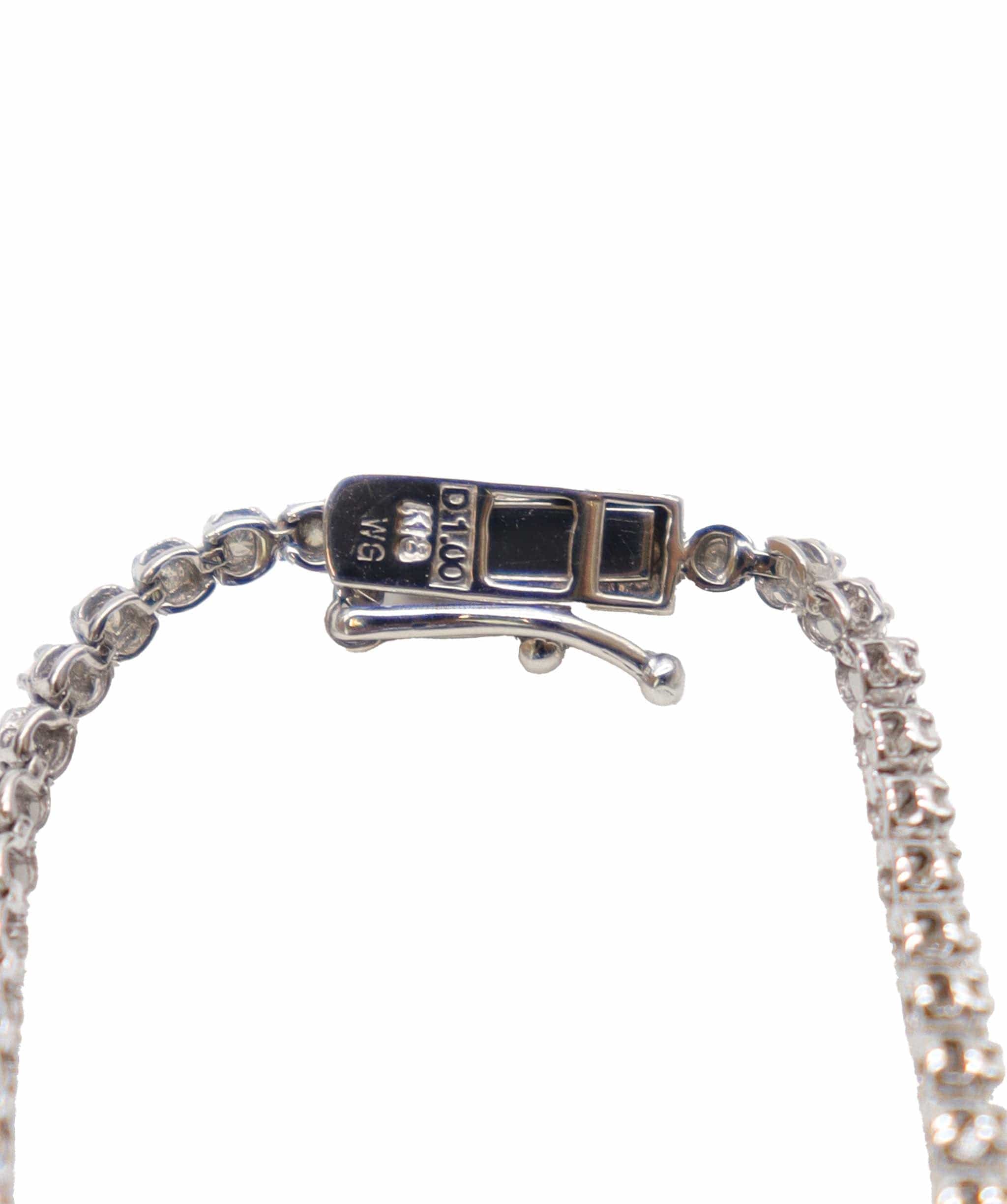 Luxury Promise Diamond 1.00ct K18 WG Bracelet 17.5cm White Gold 750 Diamond Bracelet DXBS4059