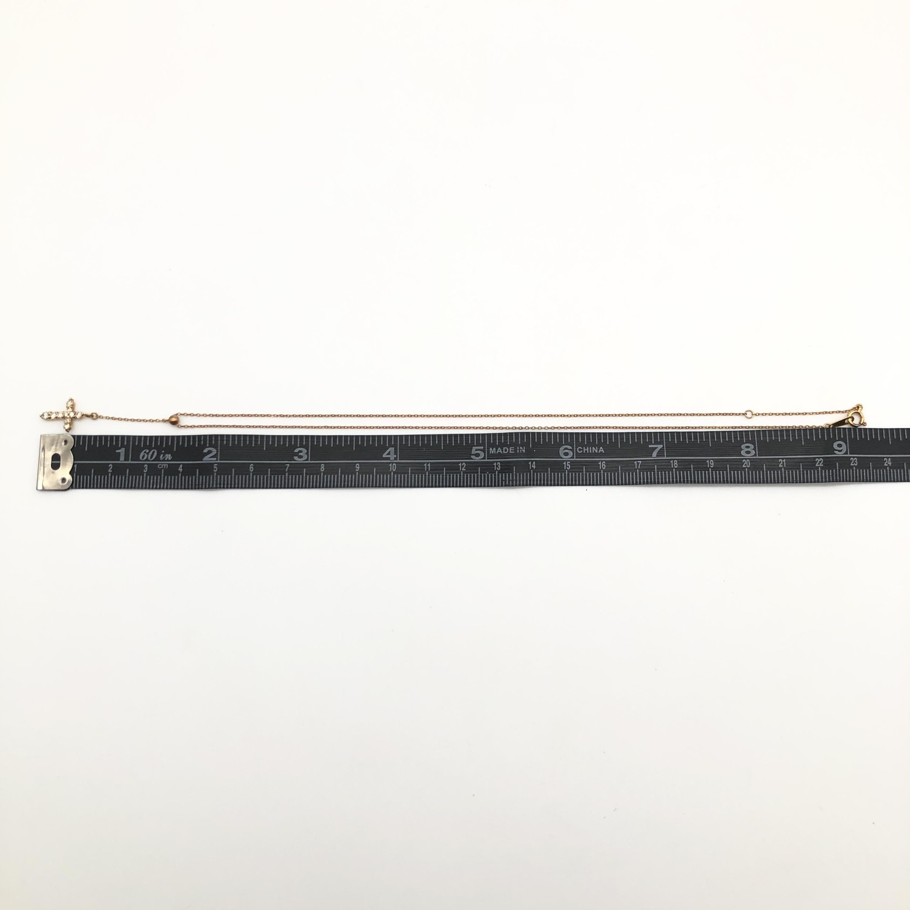 Luxury Promise Diamond Cross Necklace, D(0.30ct), K18PG, 1.8g, 16inch ALC3317