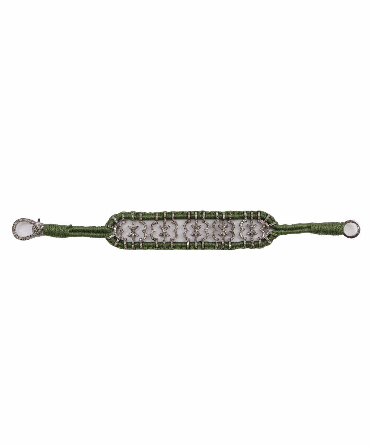 Luxury Promise Diamond Cross Olive Thread Friendship Bracelet DXBCD2252
