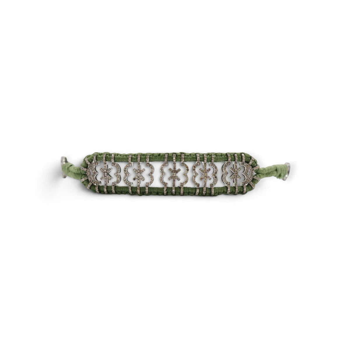 Luxury Promise Diamond Cross Olive Thread Friendship Bracelet DXBCD2252