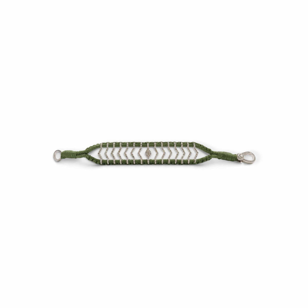 Luxury Promise Diamond Evil Eye Olive Thread Friendship Bracelet DXBCD2254