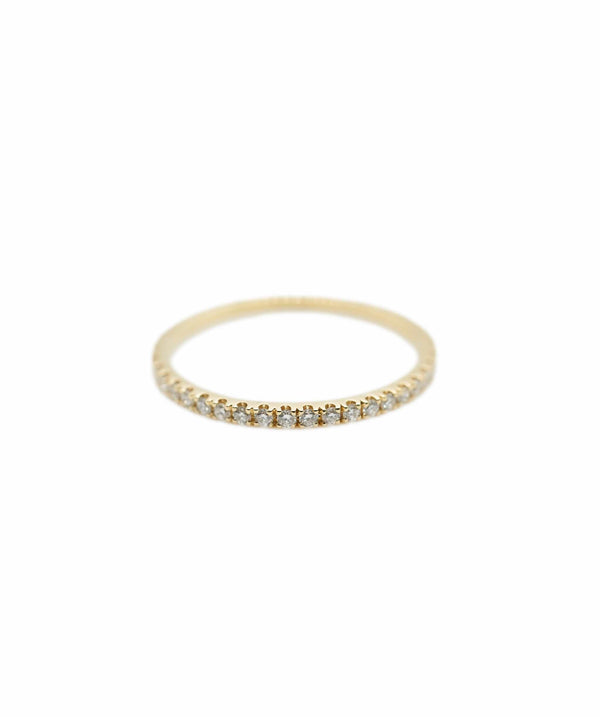 Luxury Promise Diamond & yellow gold micro eternity ring, size L AHC1834