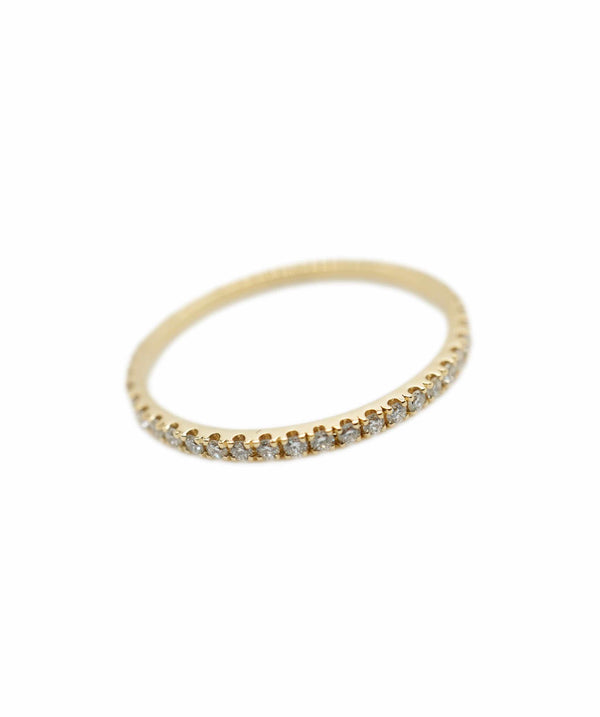 Luxury Promise Diamond & yellow gold micro eternity ring, size L AHC1834