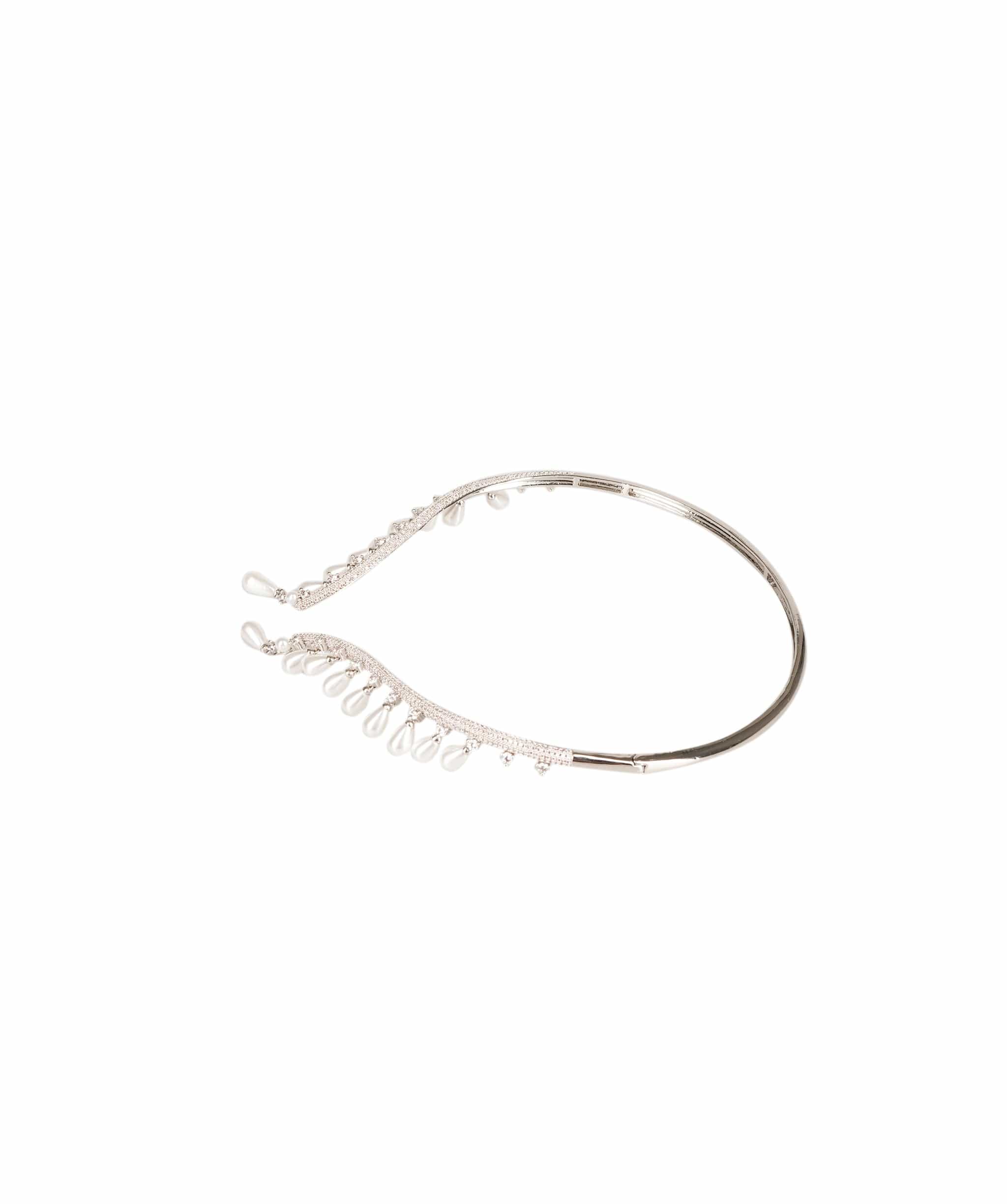 Luxury Promise Diamonte and Pearl Choker Necklace  ALL1155