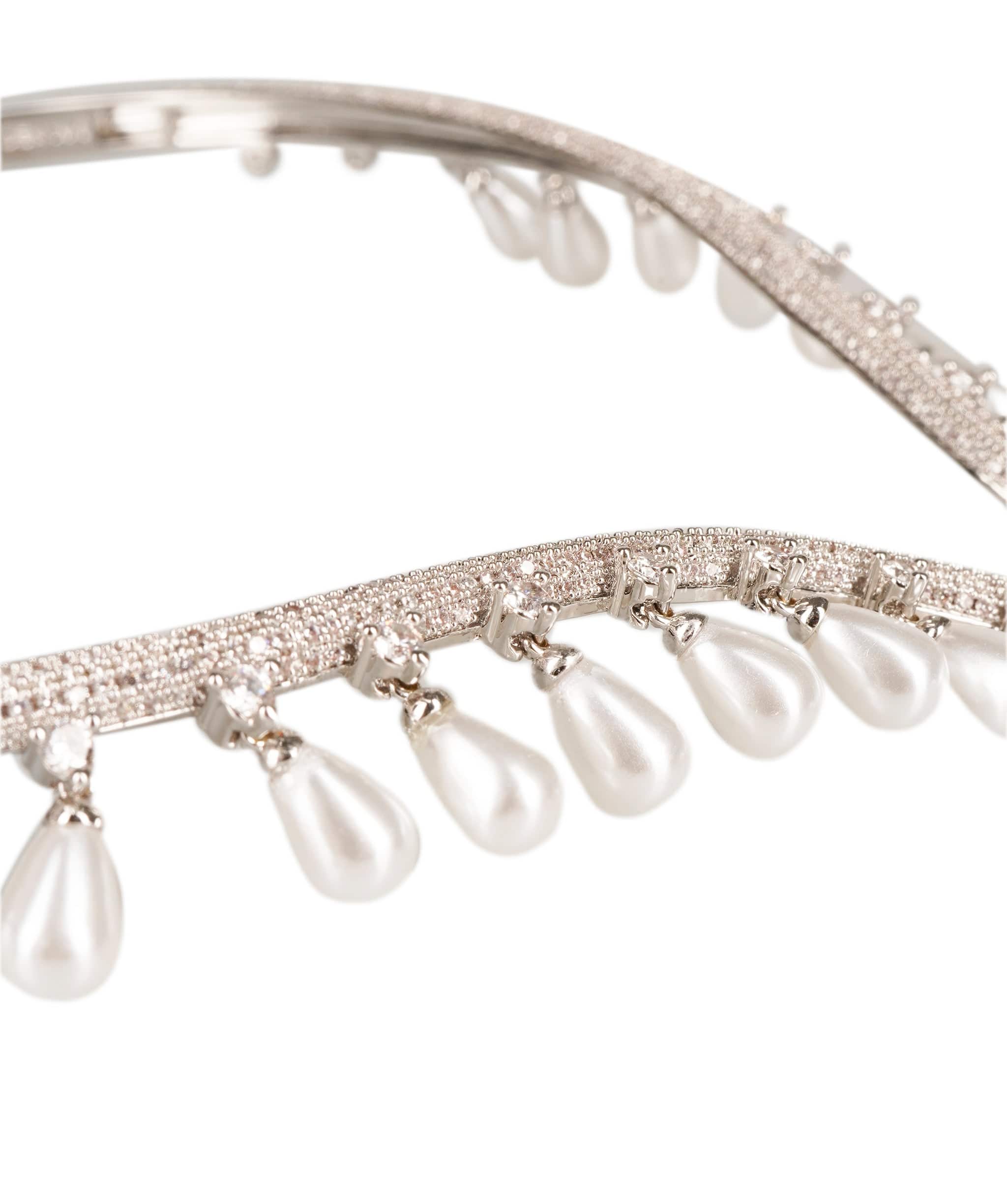 Luxury Promise Diamonte and Pearl Choker Necklace  ALL1155