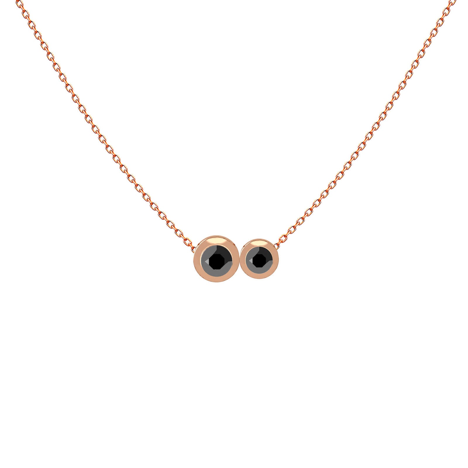 Luxury Promise Duo Black Diamonds Necklace - RG DXBS5649