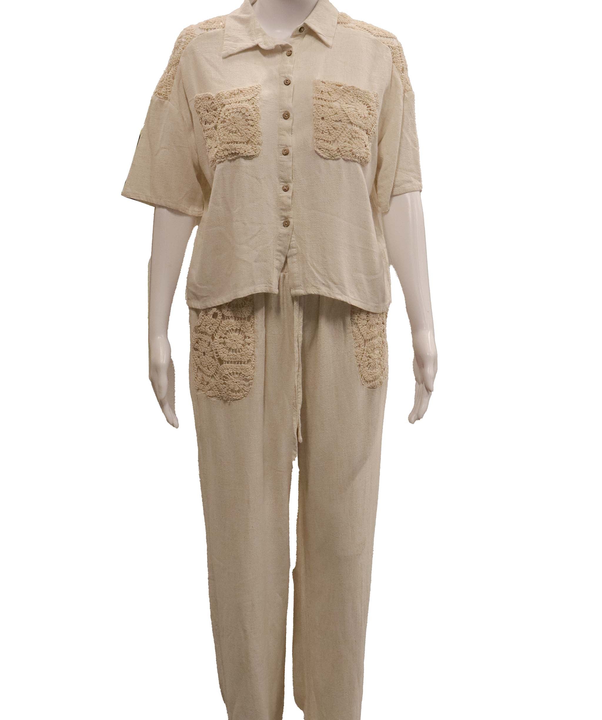 Luxury Promise Ecru Crochet Luxe Ensemble Medium size DXBCS0734