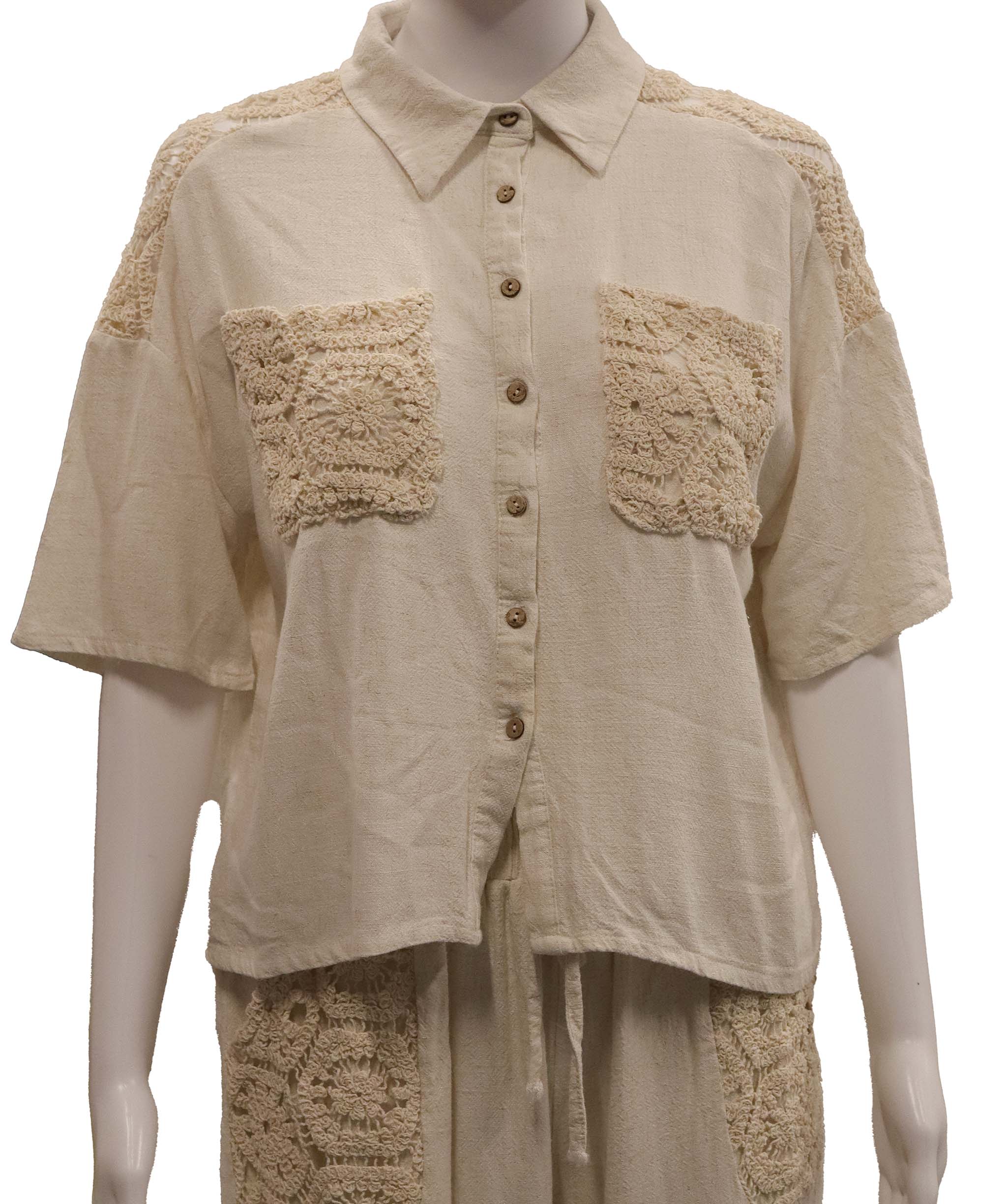 Luxury Promise Ecru Crochet Luxe Ensemble Medium size DXBCS0734