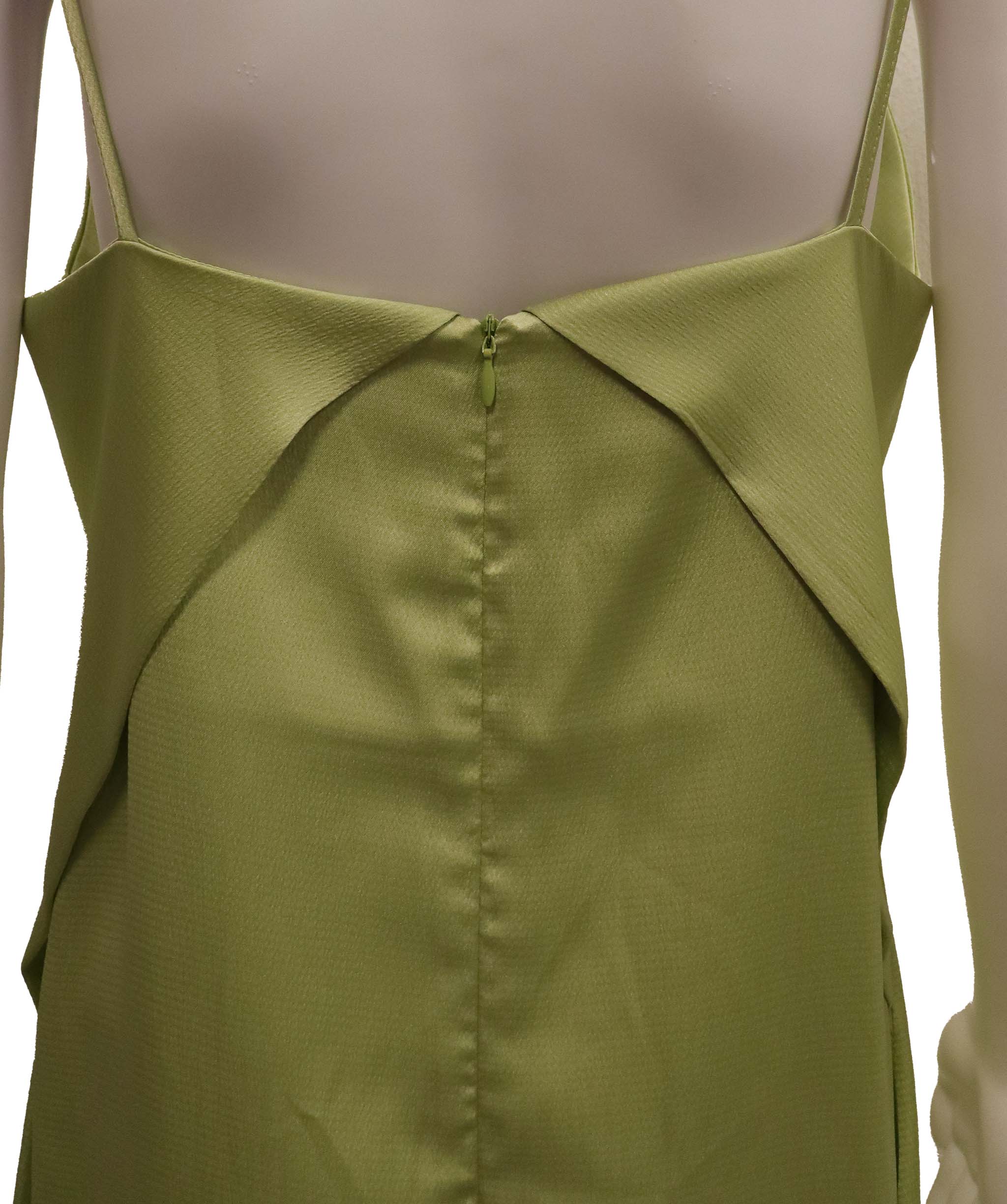 Luxury Promise Elegant Mint Satin Midi dress Medium size DXBCS0729