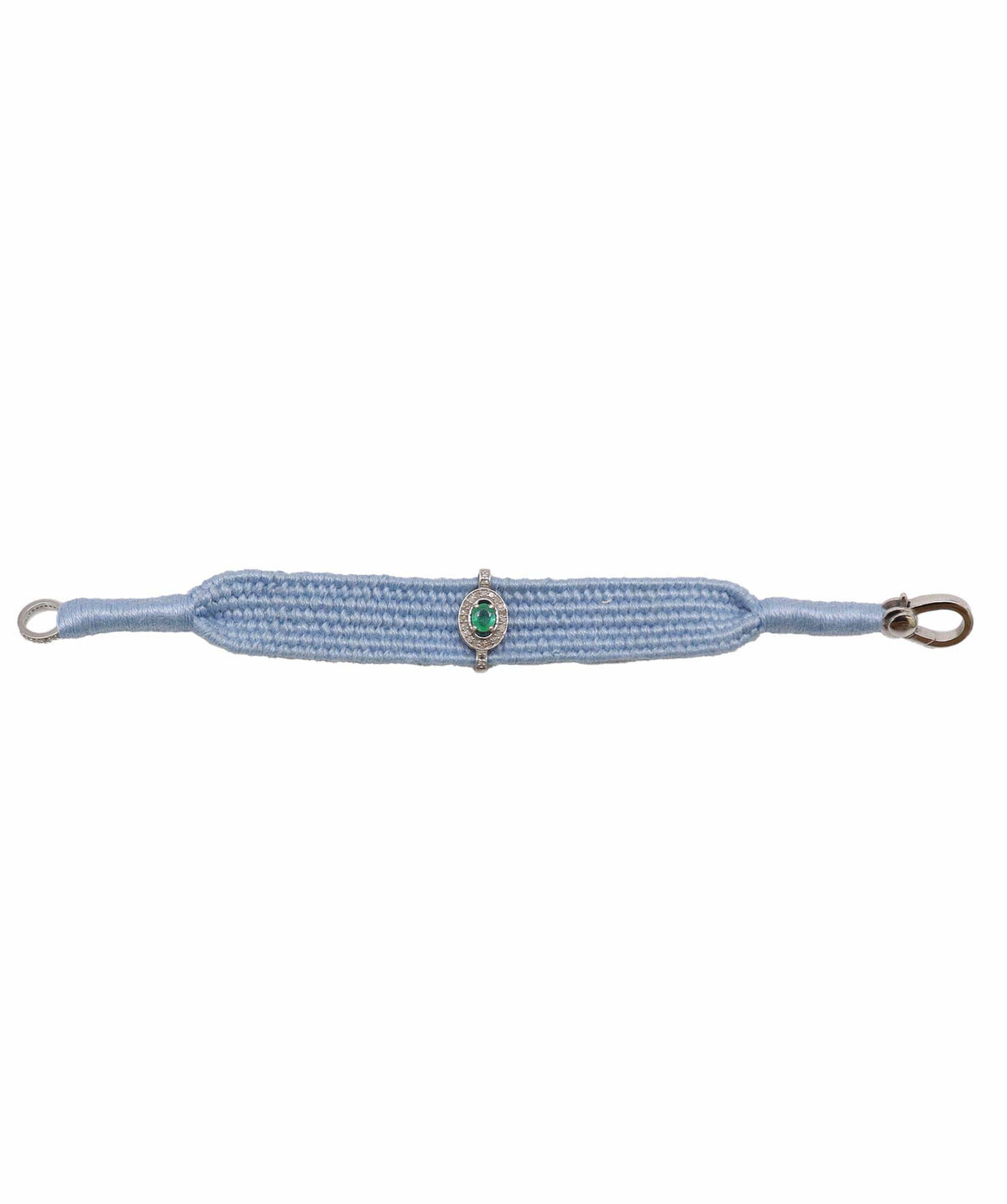 Luxury Promise Emerald & Diamond Blue Thread Friendship Bracelet DXBCD2257