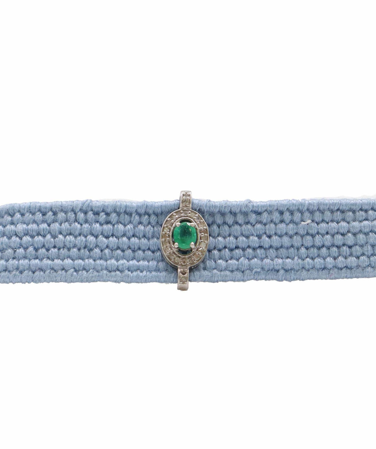 Luxury Promise Emerald & Diamond Blue Thread Friendship Bracelet DXBCD2257