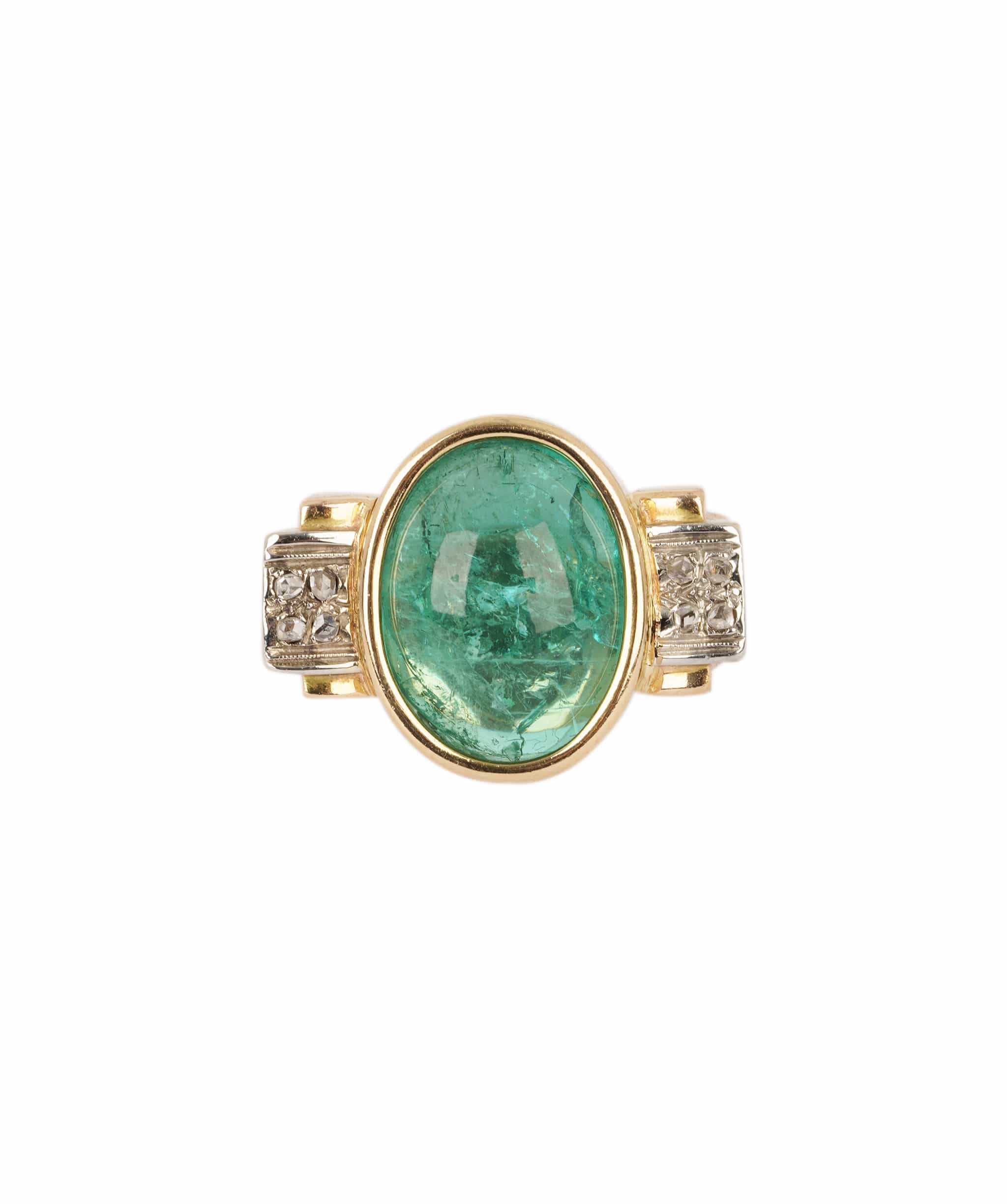 Luxury Promise Emerald & Diamond Retro Ring WA24582