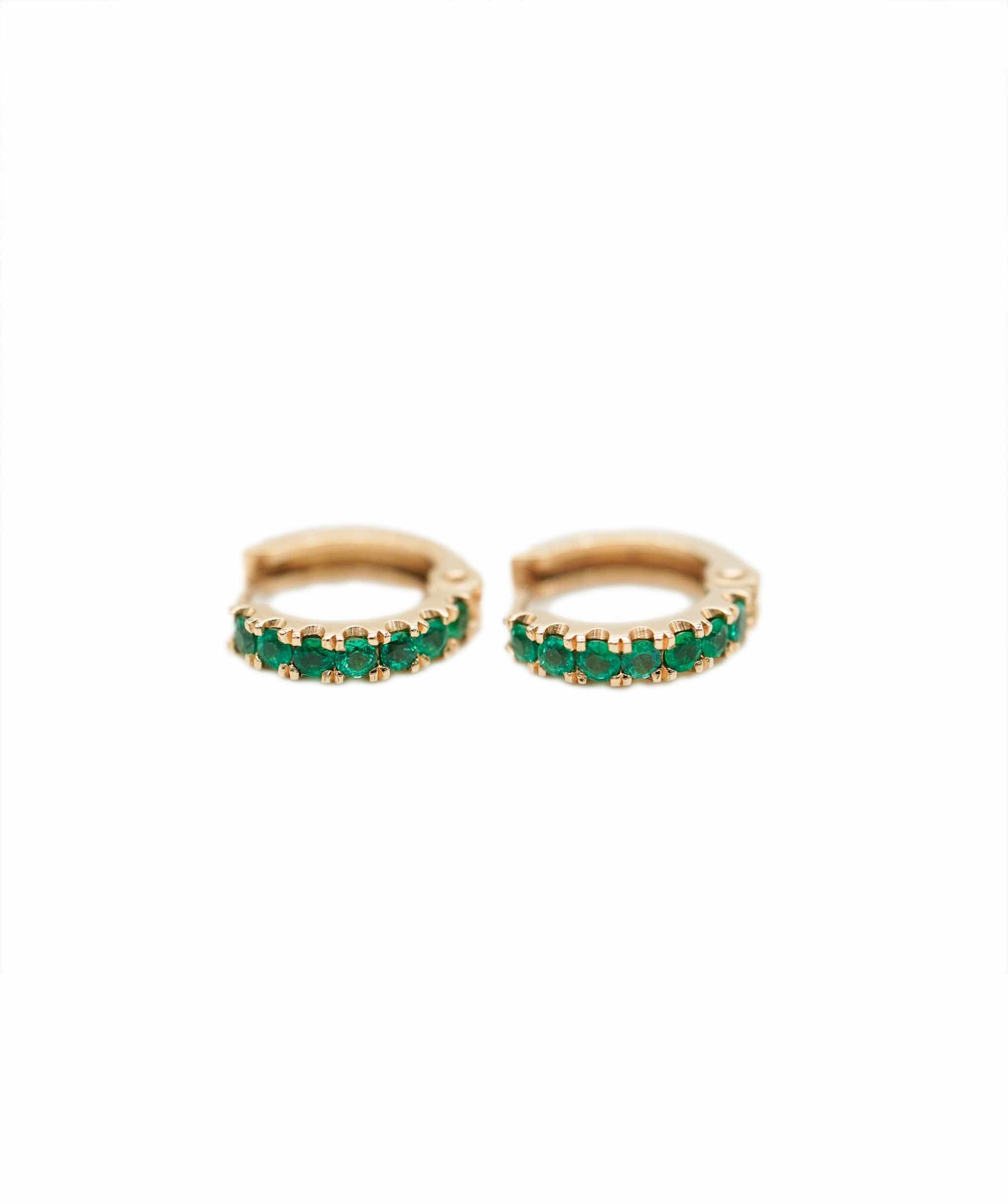 Luxury Promise Emerald Huggies medium size in 18k rose gold ANC1187