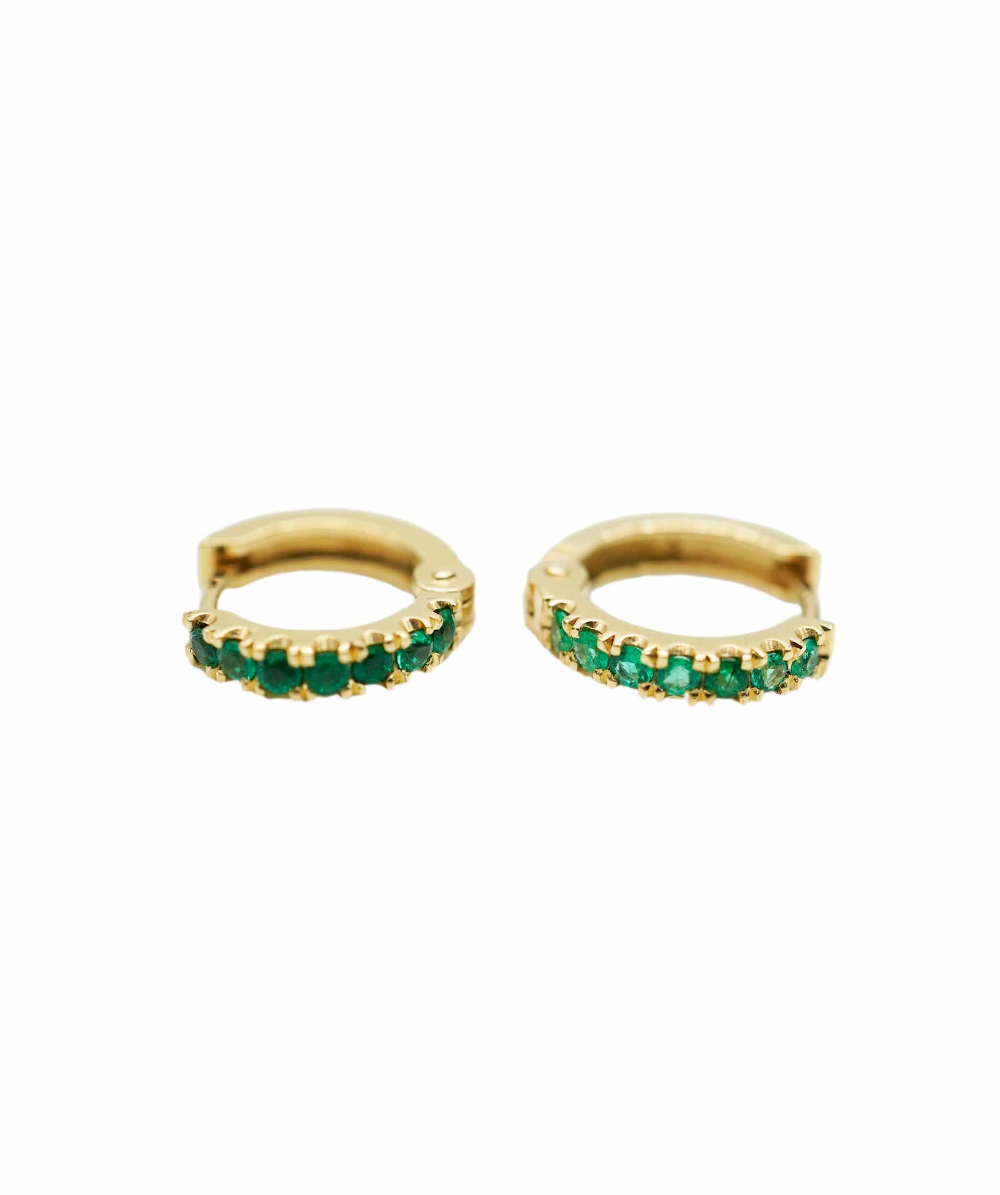 Luxury Promise Emerald Huggies medium size in 18k yellow gold ANC1186