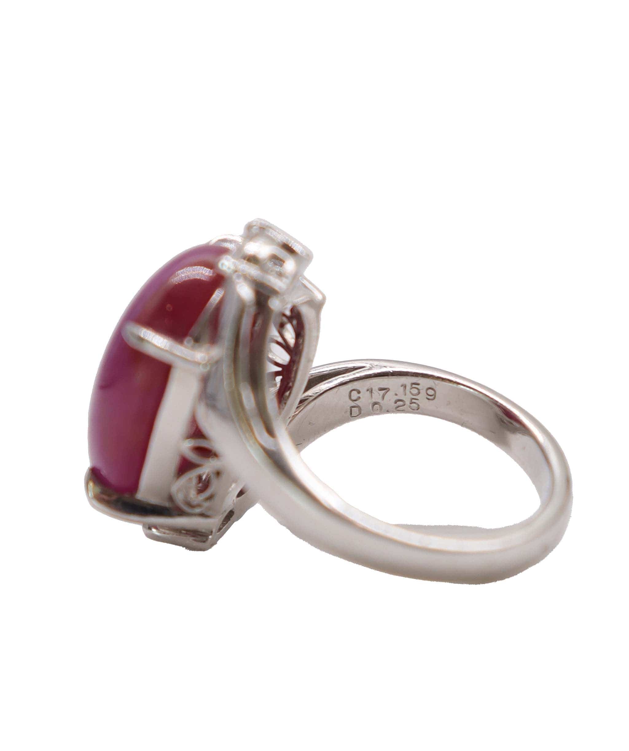 Luxury Promise EU 55.5 Ruby cabochon ring DXBS4575 EU 55.5