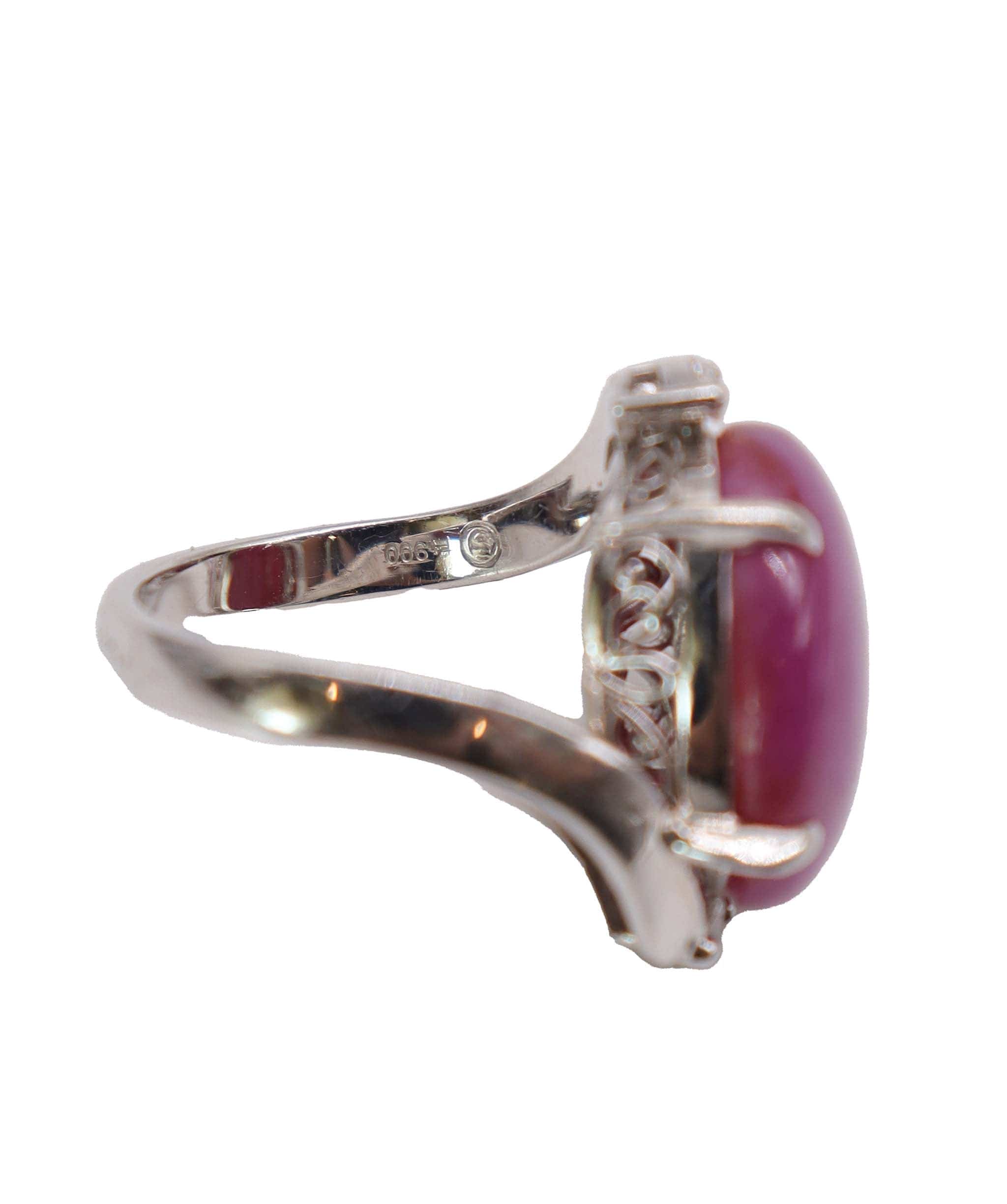 Luxury Promise EU 55.5 Ruby cabochon ring DXBS4575 EU 55.5