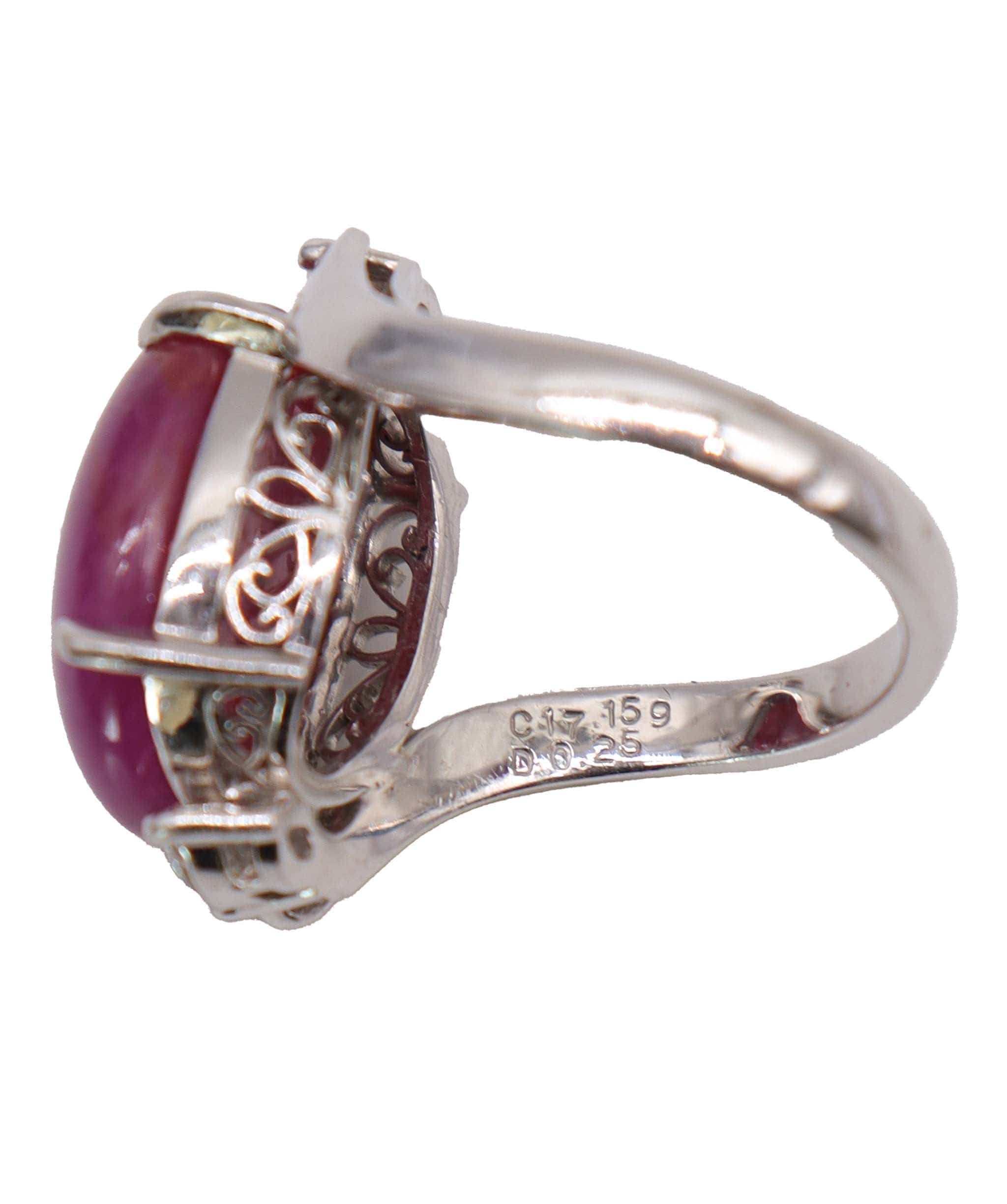 Luxury Promise EU 55.5 Ruby cabochon ring DXBS4575 EU 55.5