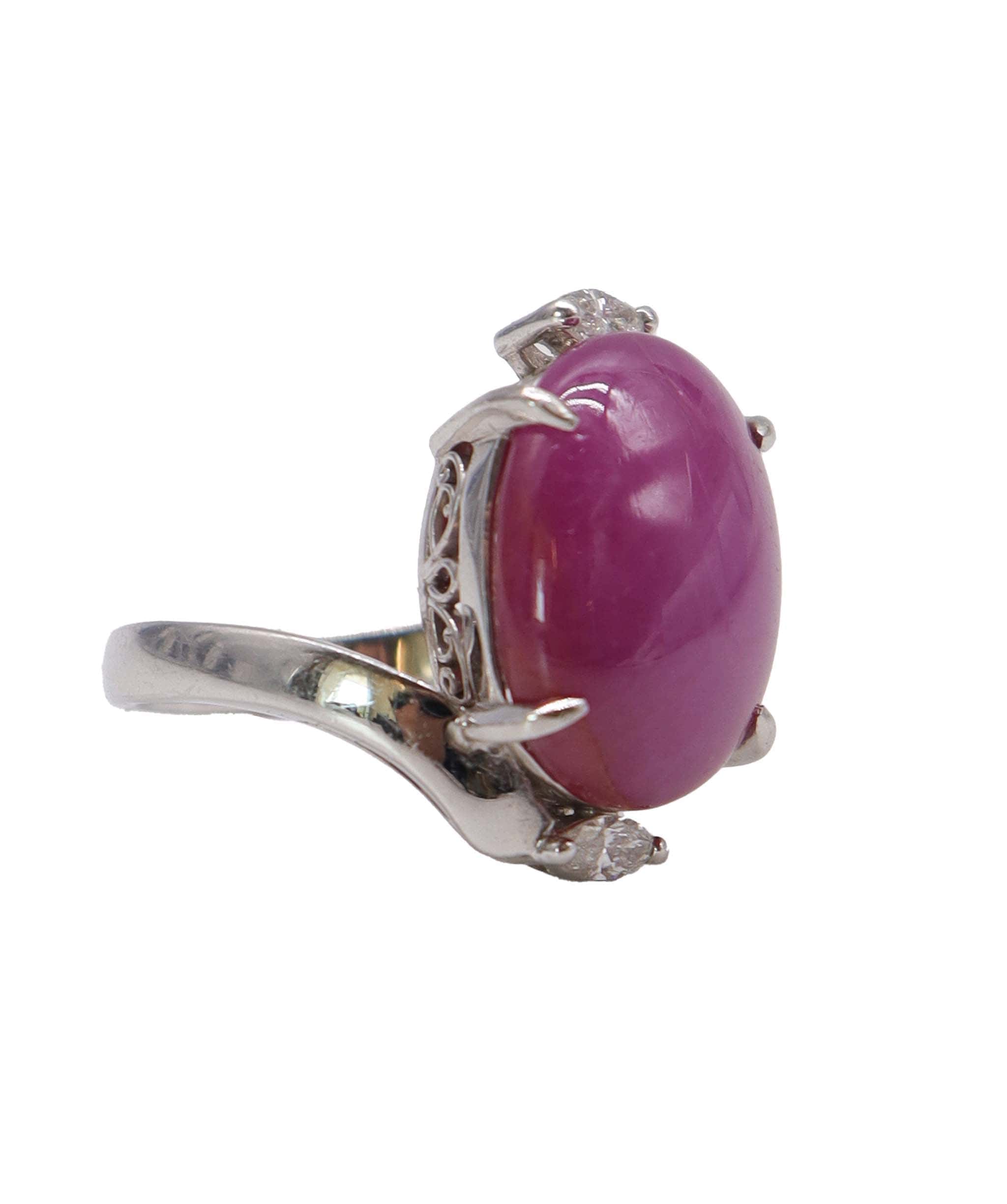 Luxury Promise EU 55.5 Ruby cabochon ring DXBS4575 EU 55.5