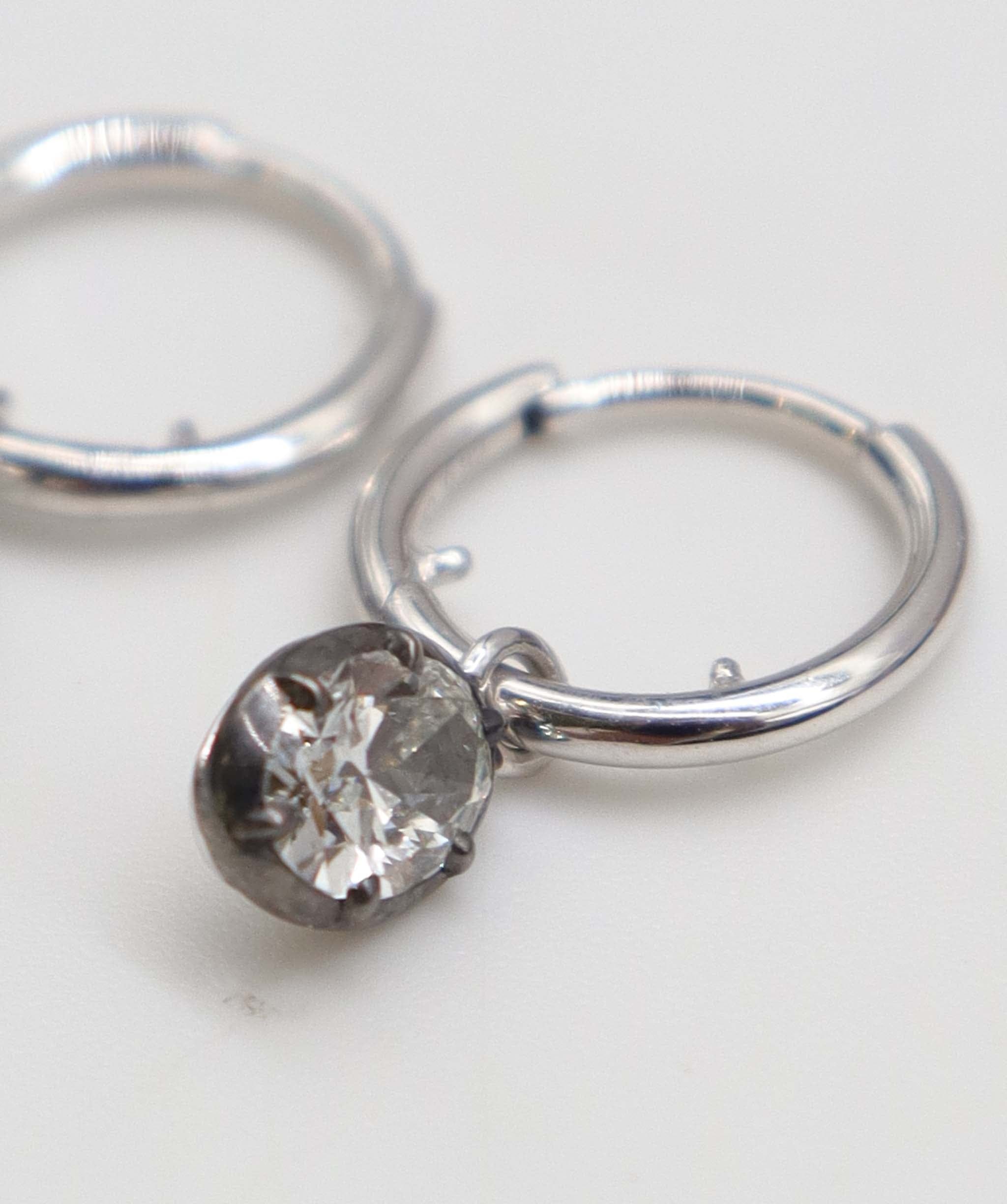 LUXURY PROMISE EX OVAL FULL (G-H/VS-SI) EARRINGS TW:0.82CT GOLD:2.10G E7886
