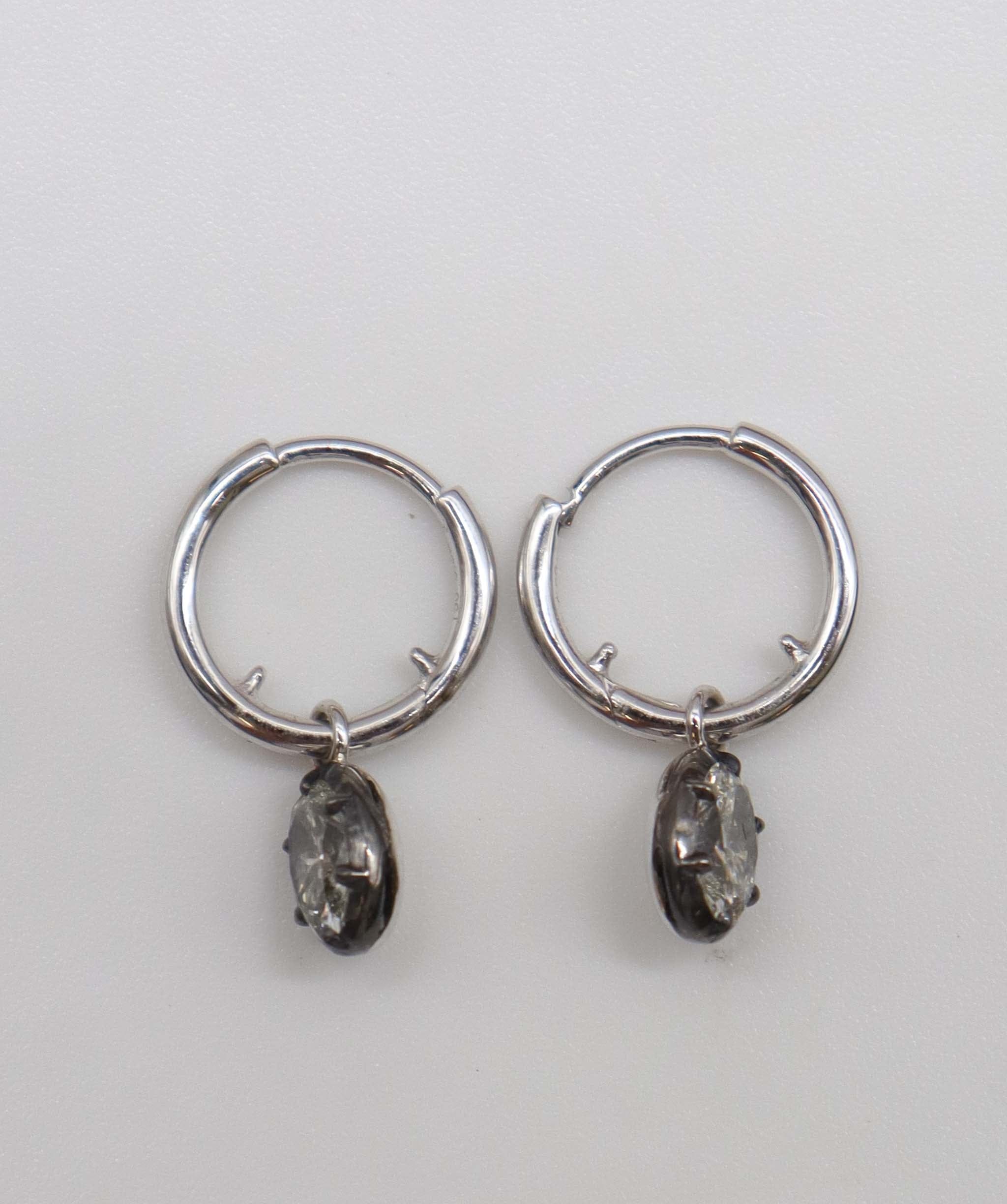 LUXURY PROMISE EX OVAL FULL (G-H/VS-SI) EARRINGS TW:0.82CT GOLD:2.10G E7886