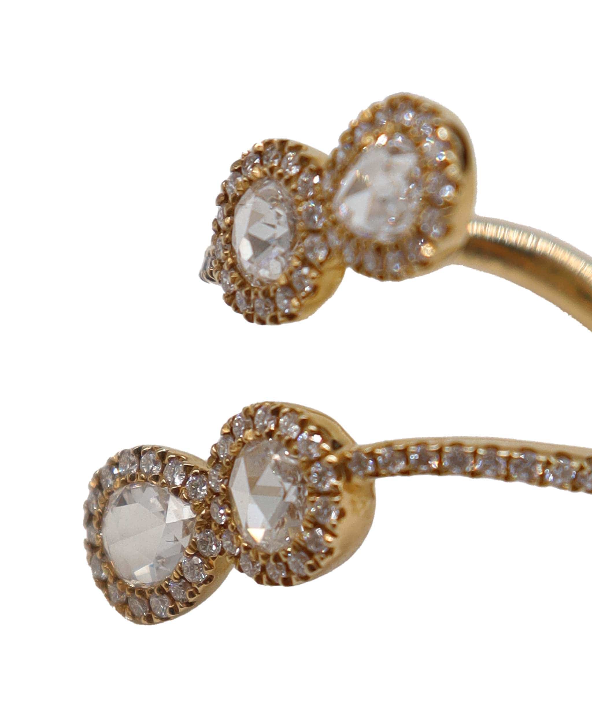 LUXURY PROMISE EX PEAR ROSECUT WHITE ROSECUT RING SIZE 54 *CANT BE RESIZED* TW:0.99CT GOLD:3.53G R2773