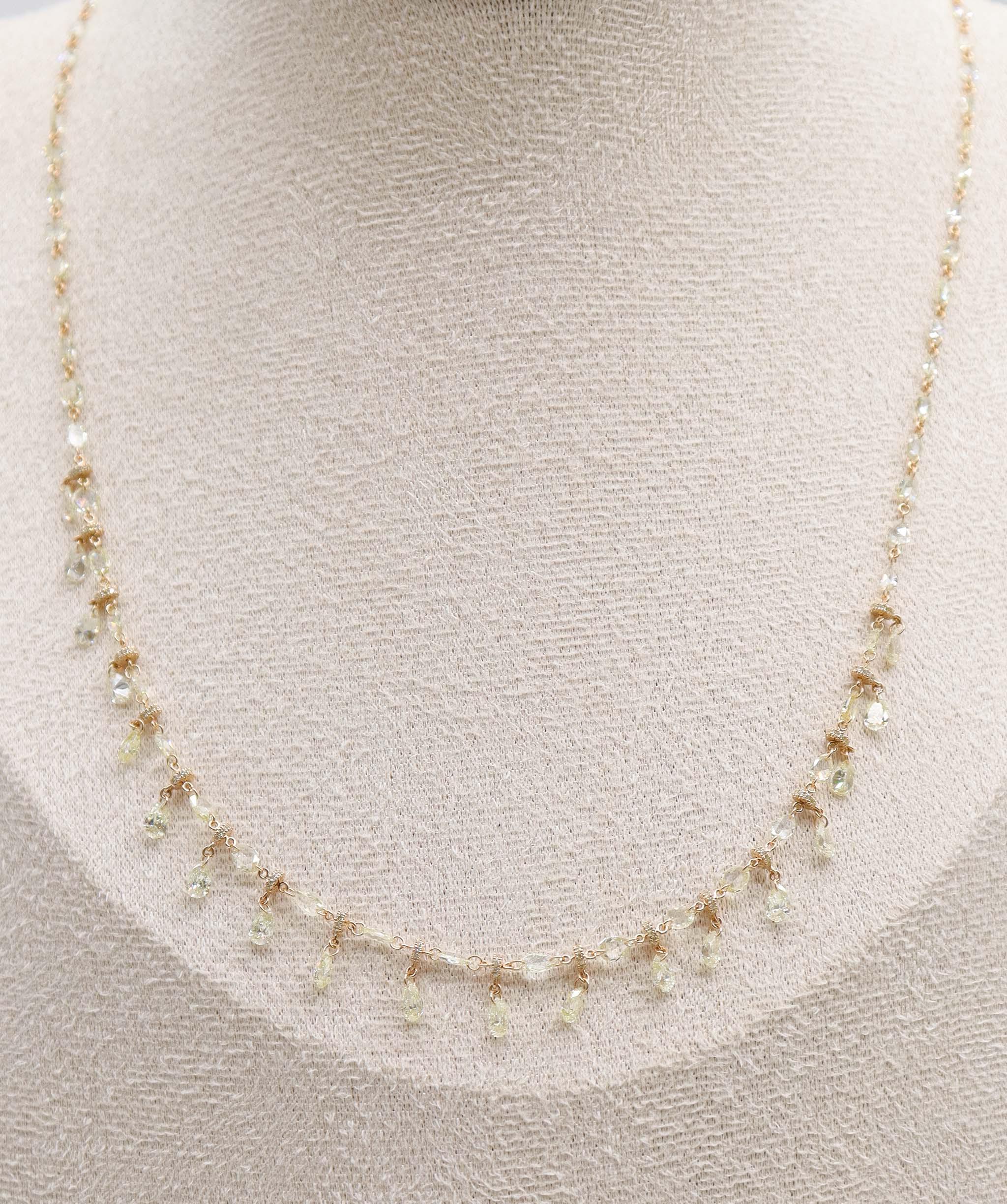 Luxury Promise Fancy Yellow Rosecut and Pear with Yellow Small Diamonds TW:9.03CT GOLD:3.81G  C12350