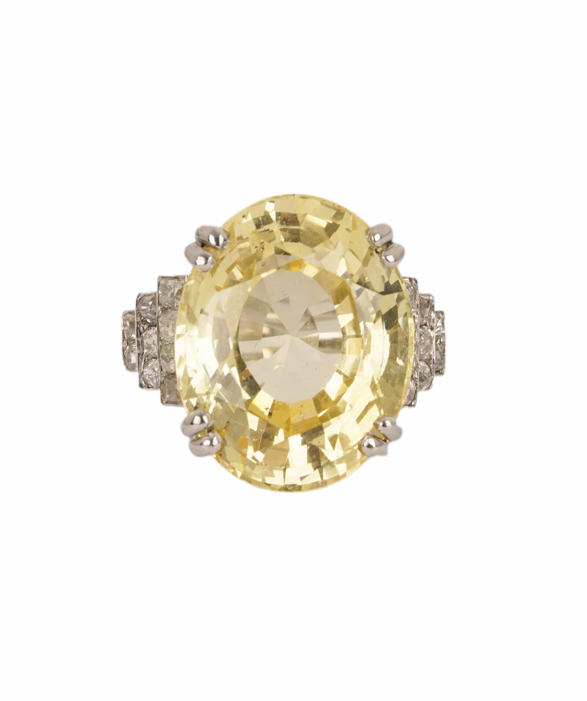 Luxury Promise Fine Ceylon Yellow Sapphire and Diamond Ring WA21801
