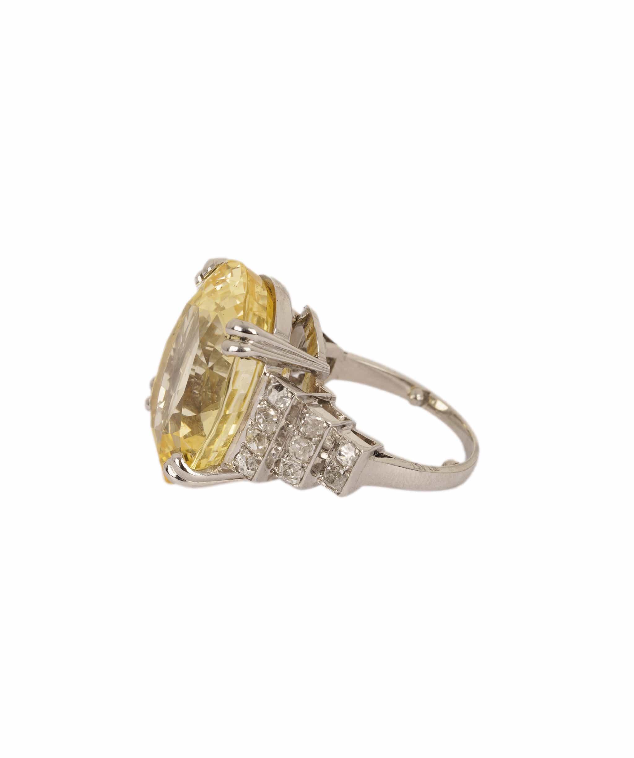 Luxury Promise Fine Ceylon Yellow Sapphire and Diamond Ring WA21801