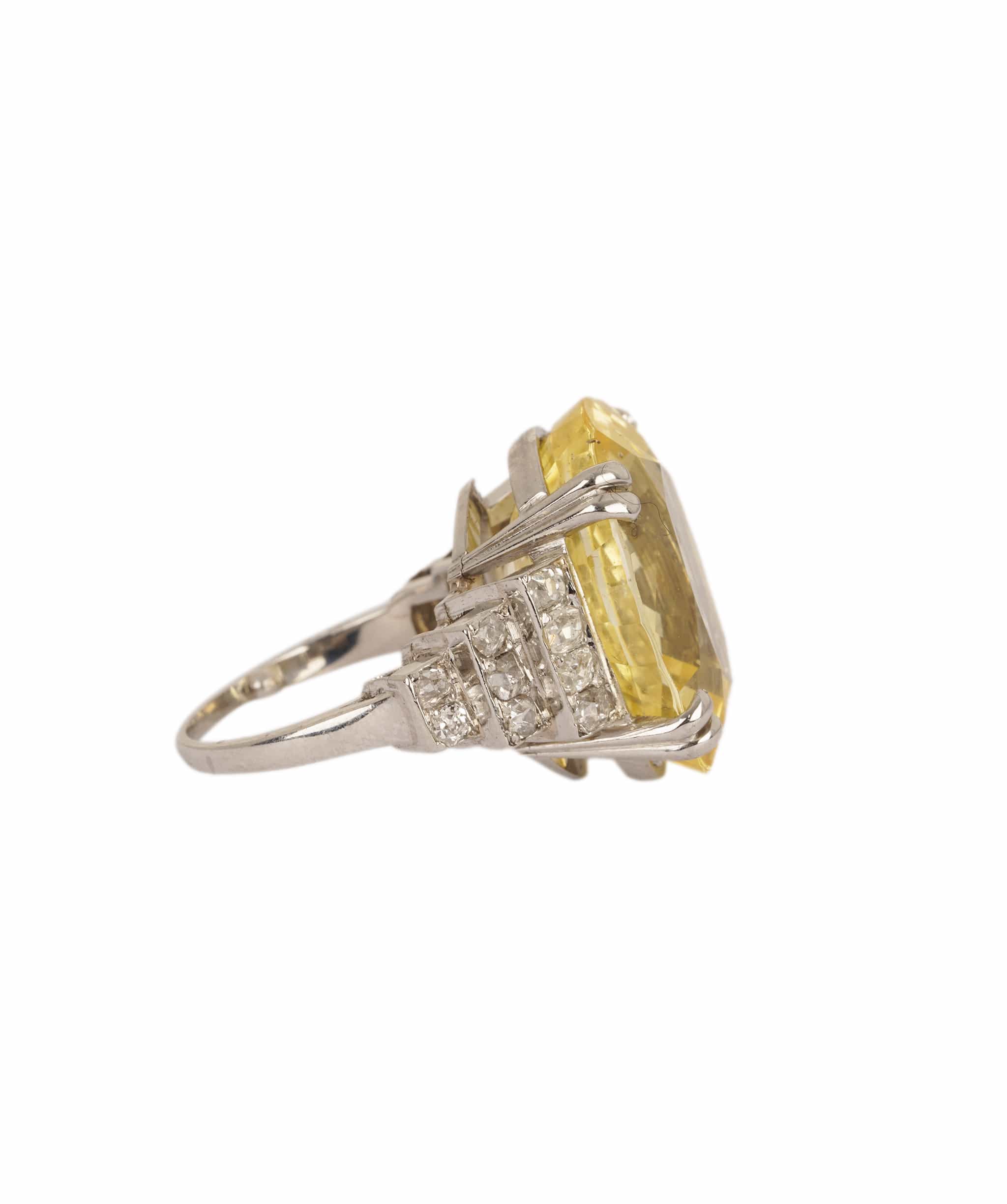 Luxury Promise Fine Ceylon Yellow Sapphire and Diamond Ring WA21801