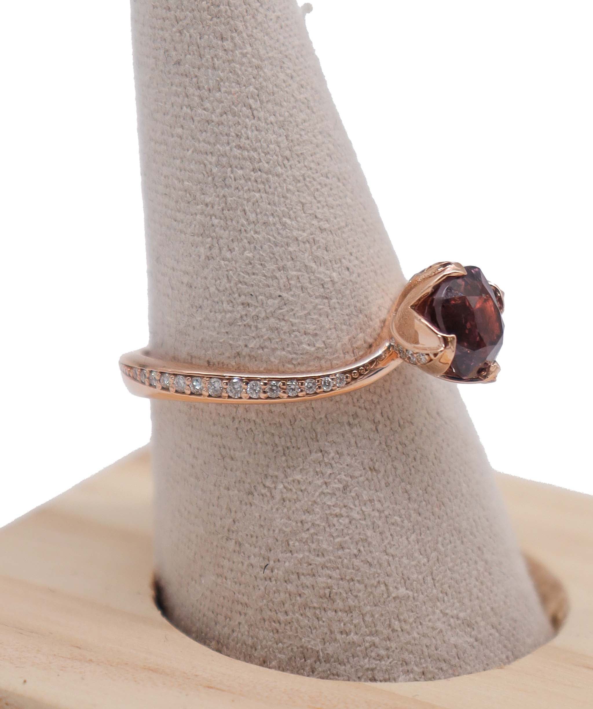 Luxury Promise flower bud rg ring 1.51cts purplish us8 DXBD0389