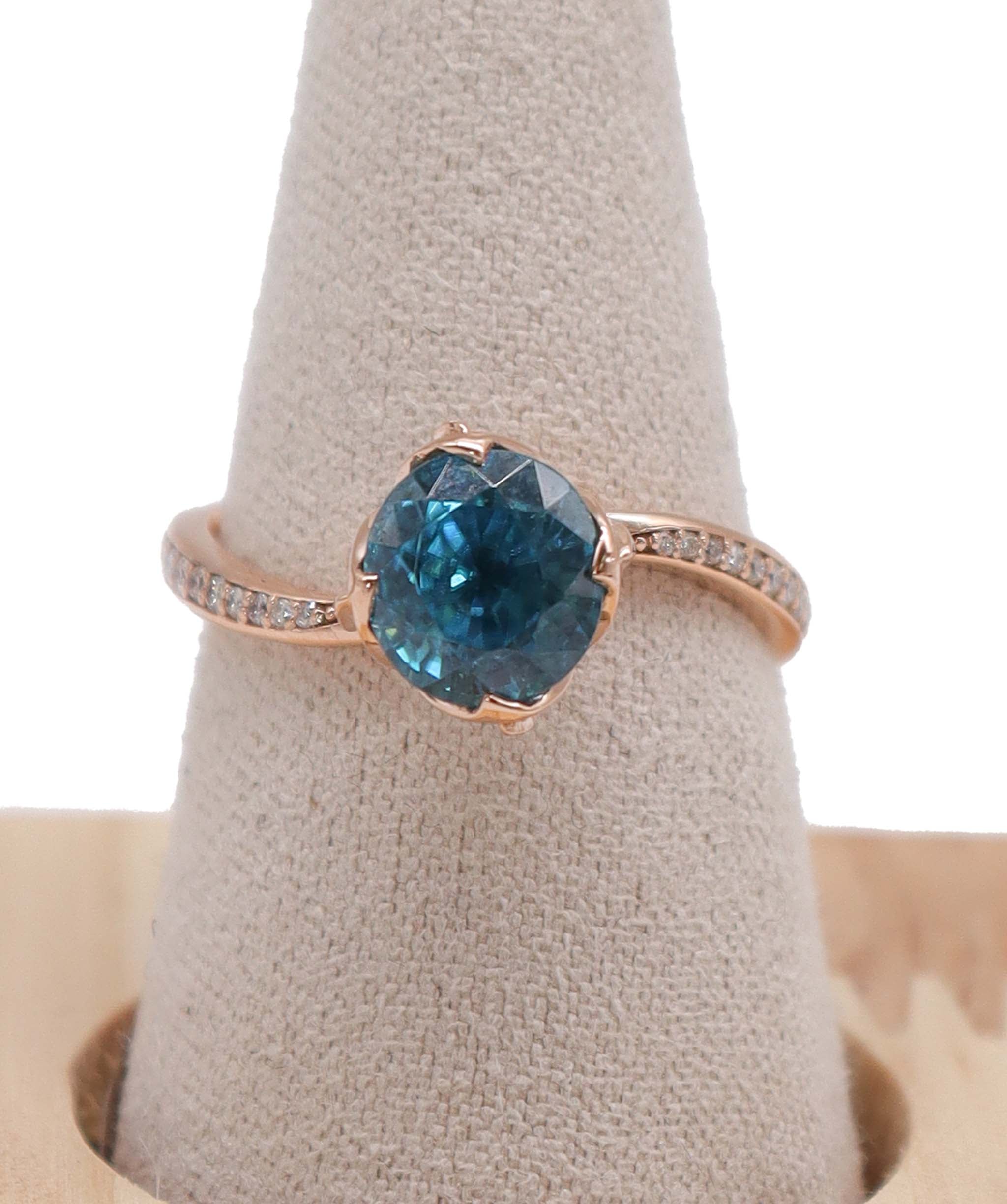 Luxury Promise flower bud rg ring w/ diamonds 3.99ct Zircon us8 DXBD0220