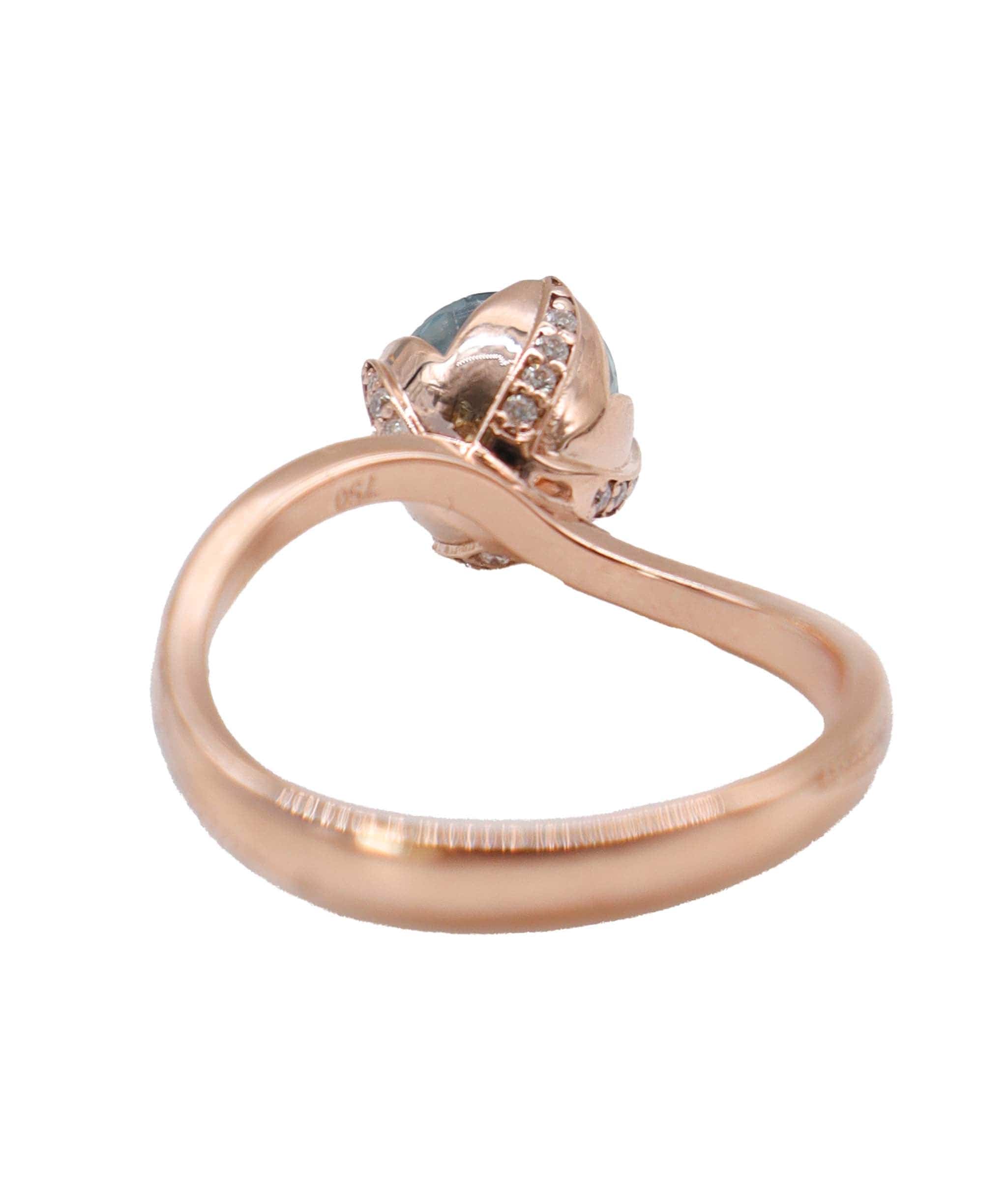 Luxury Promise flower bud rg ring w/ diamonds 3.99ct Zircon us8 DXBD0220