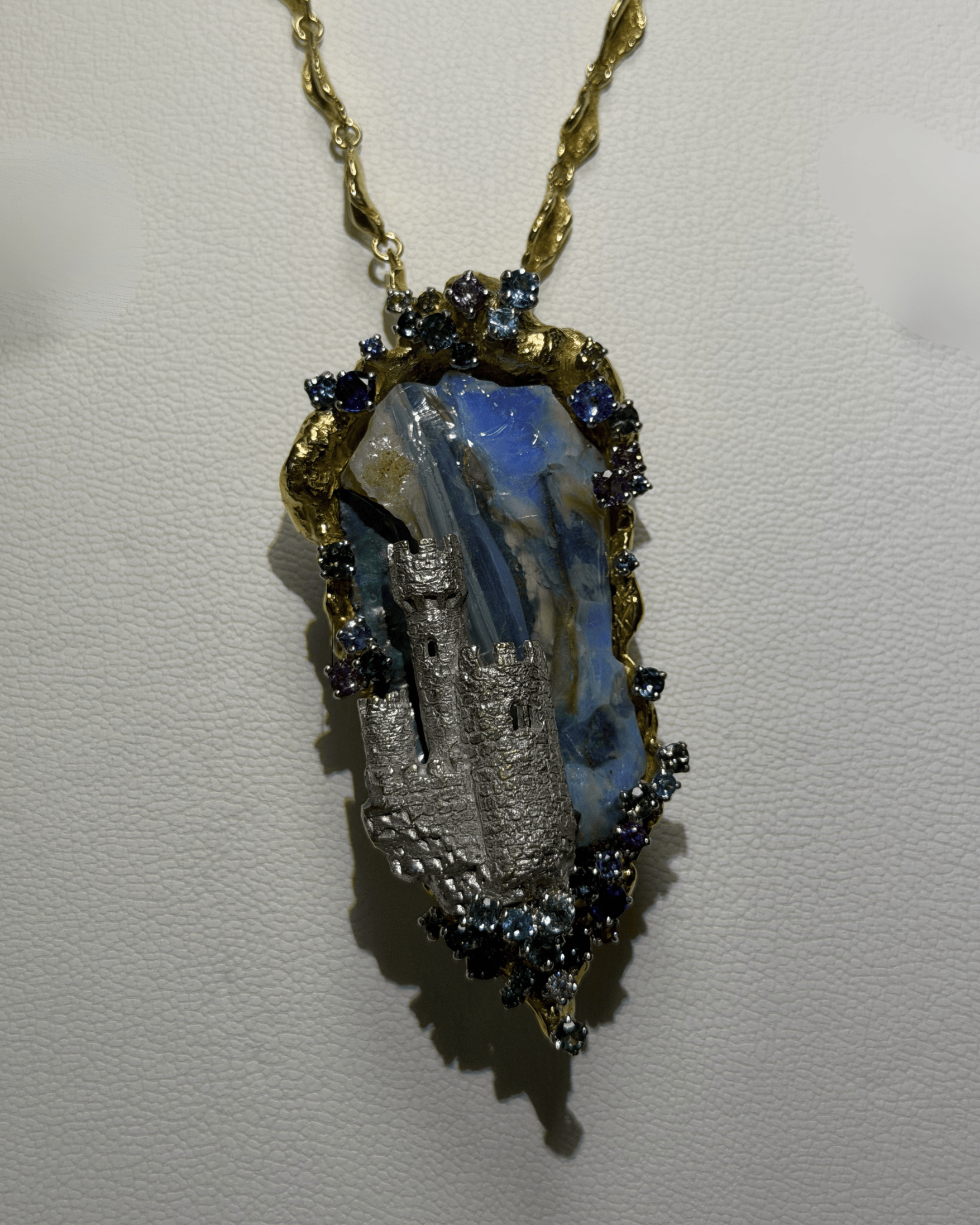 Luxury Promise Freeform Necklace with Multicolor Gemstone Accents in 18K & PT900 / 63g  57S76 JJC0176