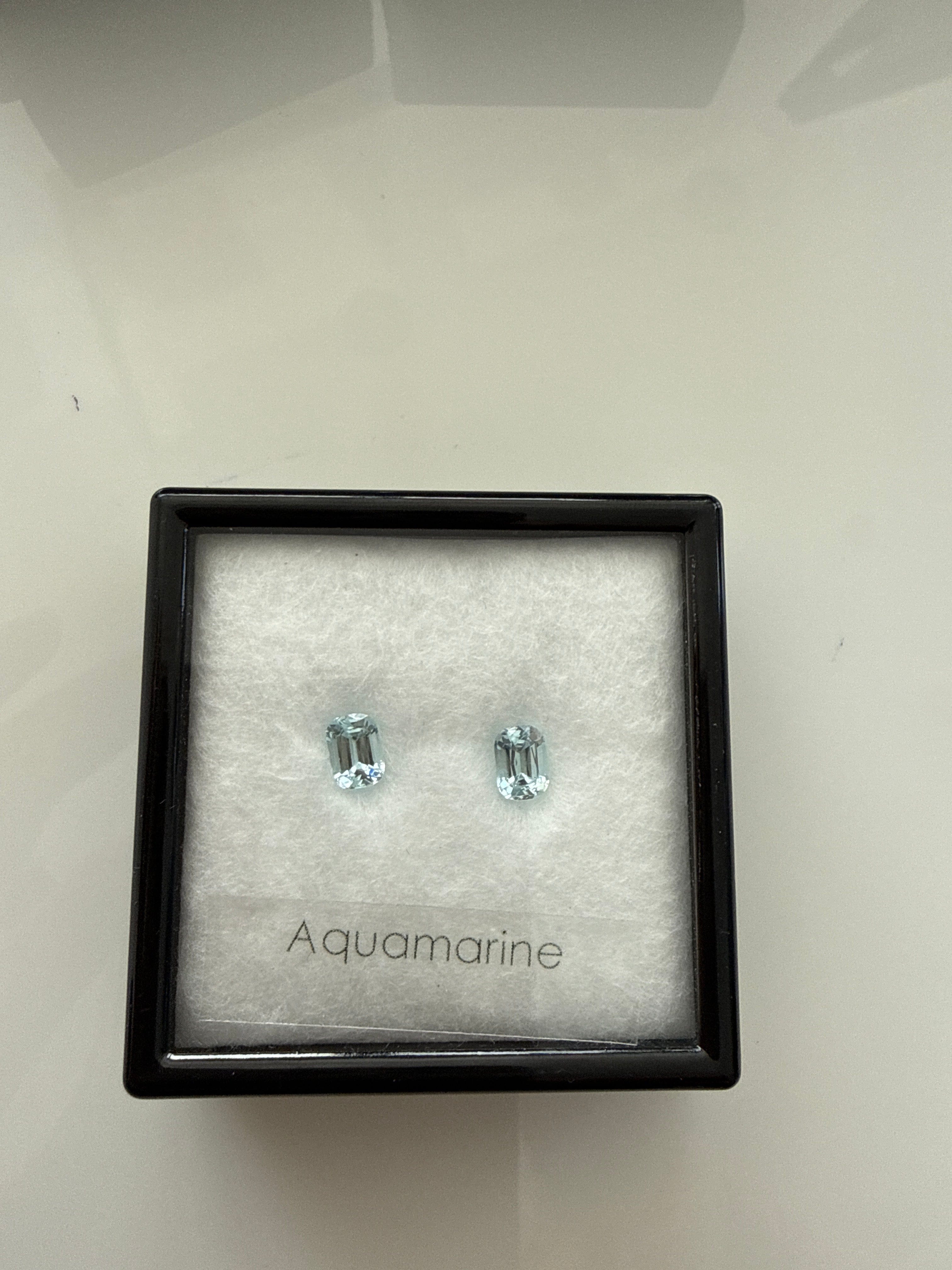 Luxury Promise G00655 Aquamarine 1.15ct Cushion Pair DXBCD0776