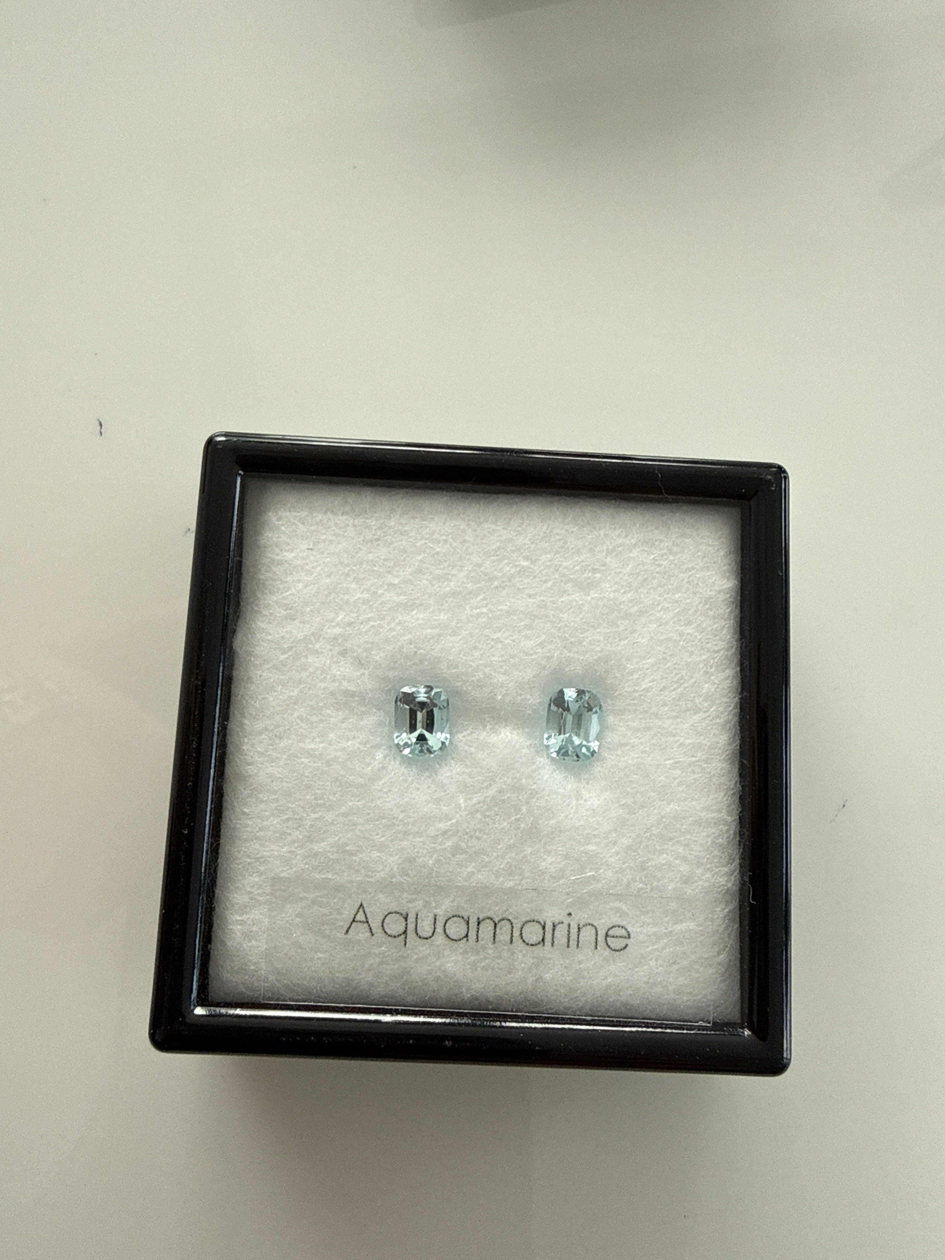 Luxury Promise G00659 1.20ct Aquamarine Cushion Pair DXBCD0791