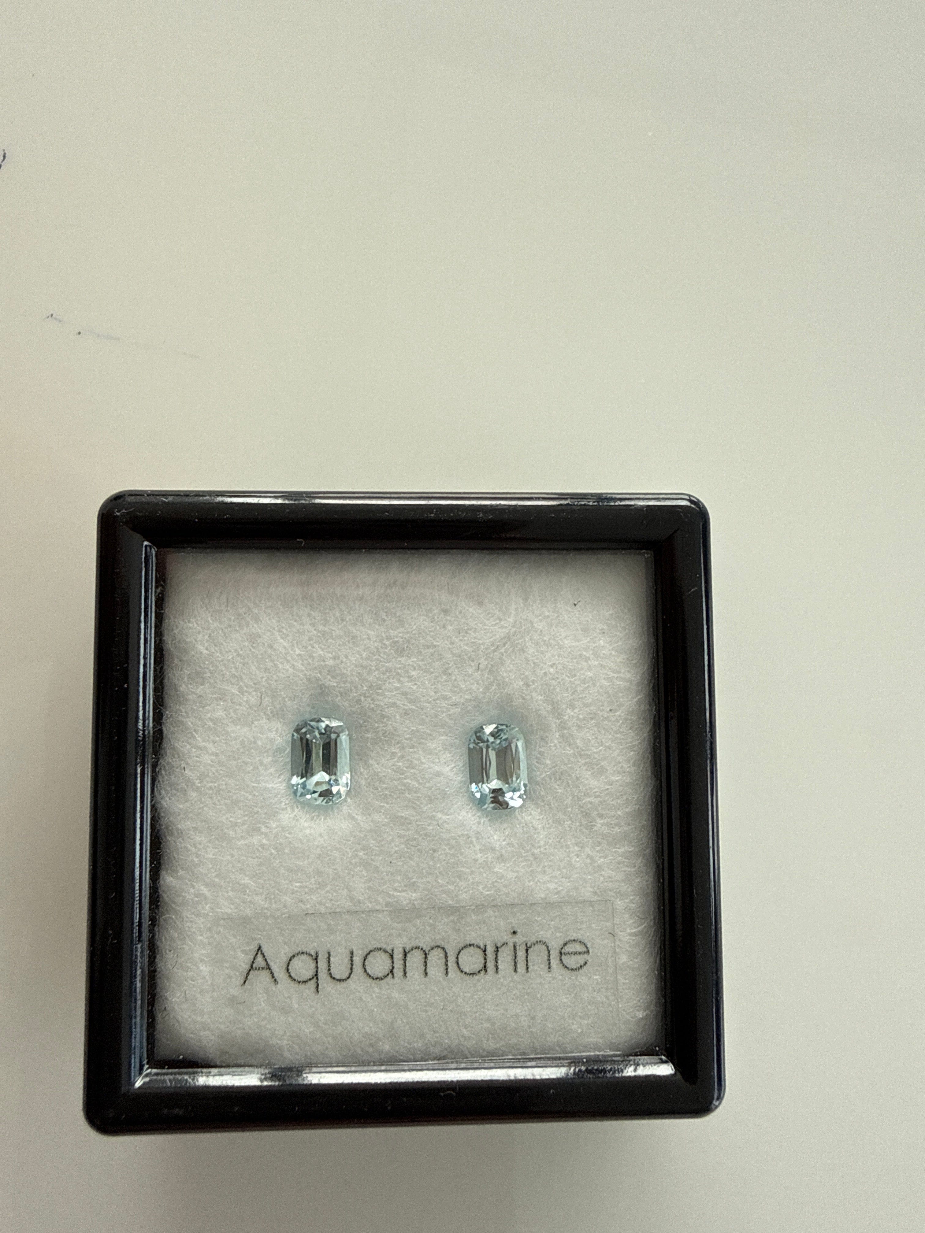 Luxury Promise G00663 Aquamarine 0.81ct Cushion Pair DXBCD0788