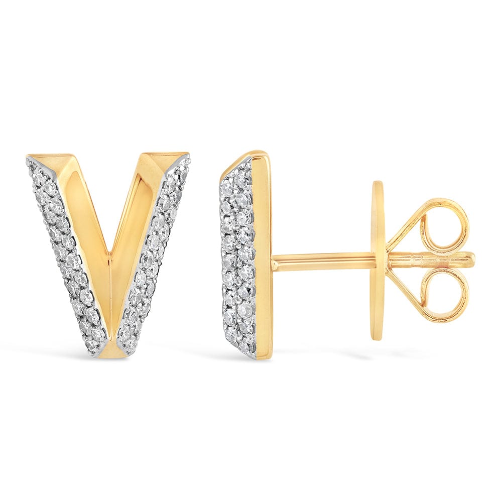 Luxury Promise Gold alphabet stud RDE00047-V RDE00047-V