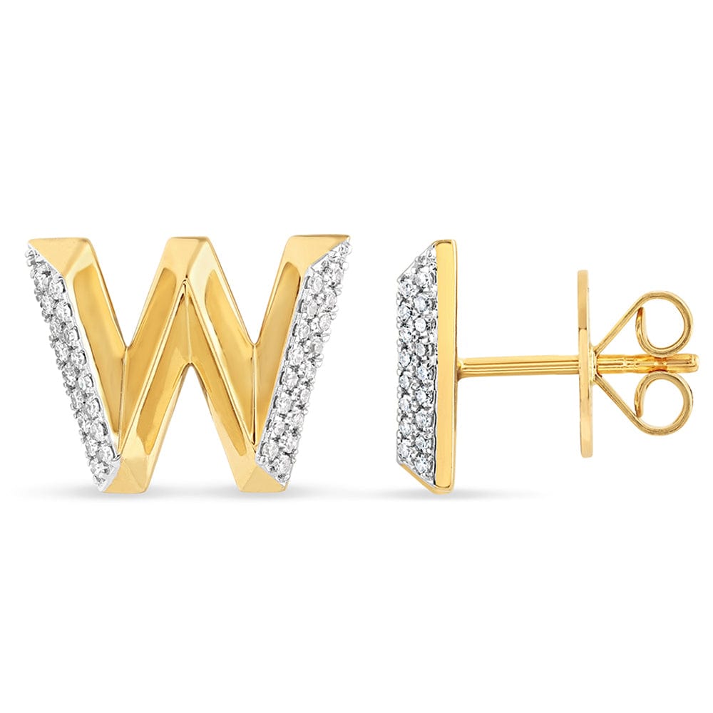 Luxury Promise Gold alphabet stud RDE00047-W RDE00047-W