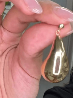 Luxury Promise Gold Wave Drop Earrings in K18 7.1g / JW0549 JJC1153