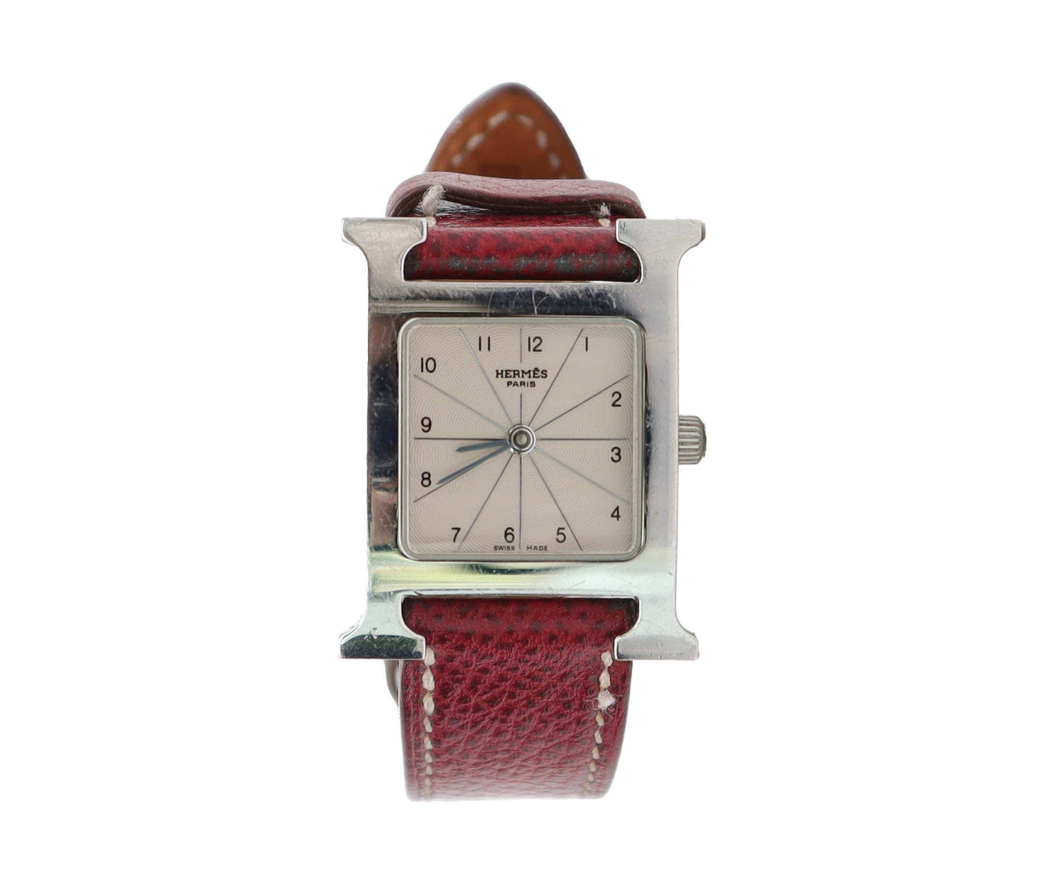 Luxury Promise HERMES H-Watch HH1 210 Women's Watch Silver Red Quartz Watch H Watch Hermes DXBS6585