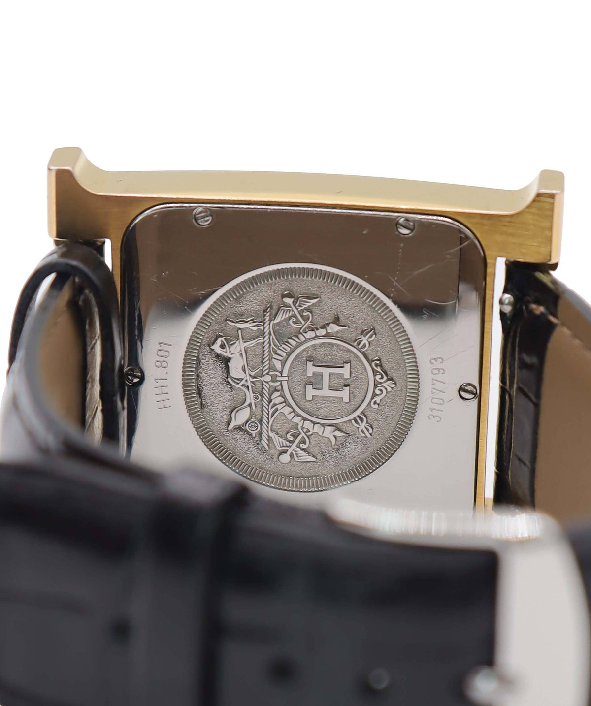 Luxury Promise HERMES H-Watch HH1 801 Men's Watch Gold Black Quartz Watch H Watch Hermes DXBS6584
