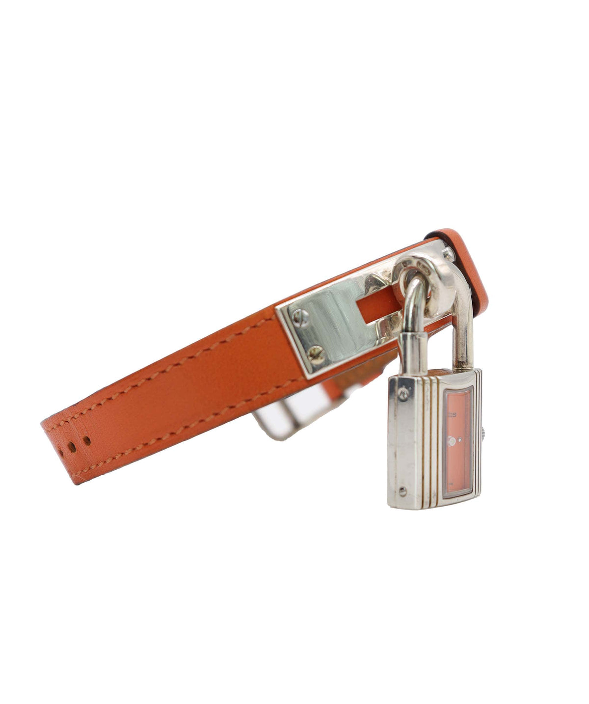 Luxury Promise HERMES Kelly Watch Vintage Women's Watch Silver SV925 Orange Quartz Watch with Padlock Kelly Watch Hermes DXBS6581
