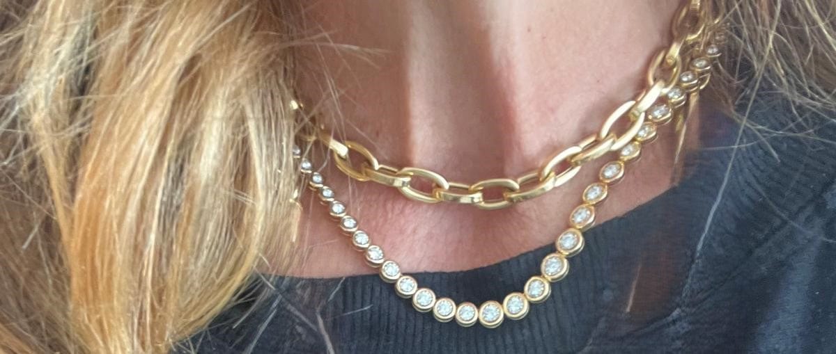 Luxury Promise Illusion set diamond tennis necklace 2.06 ct ASC4987