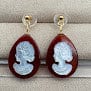 LUXURY PROMISE K18 Cameo Earrings CM 31639