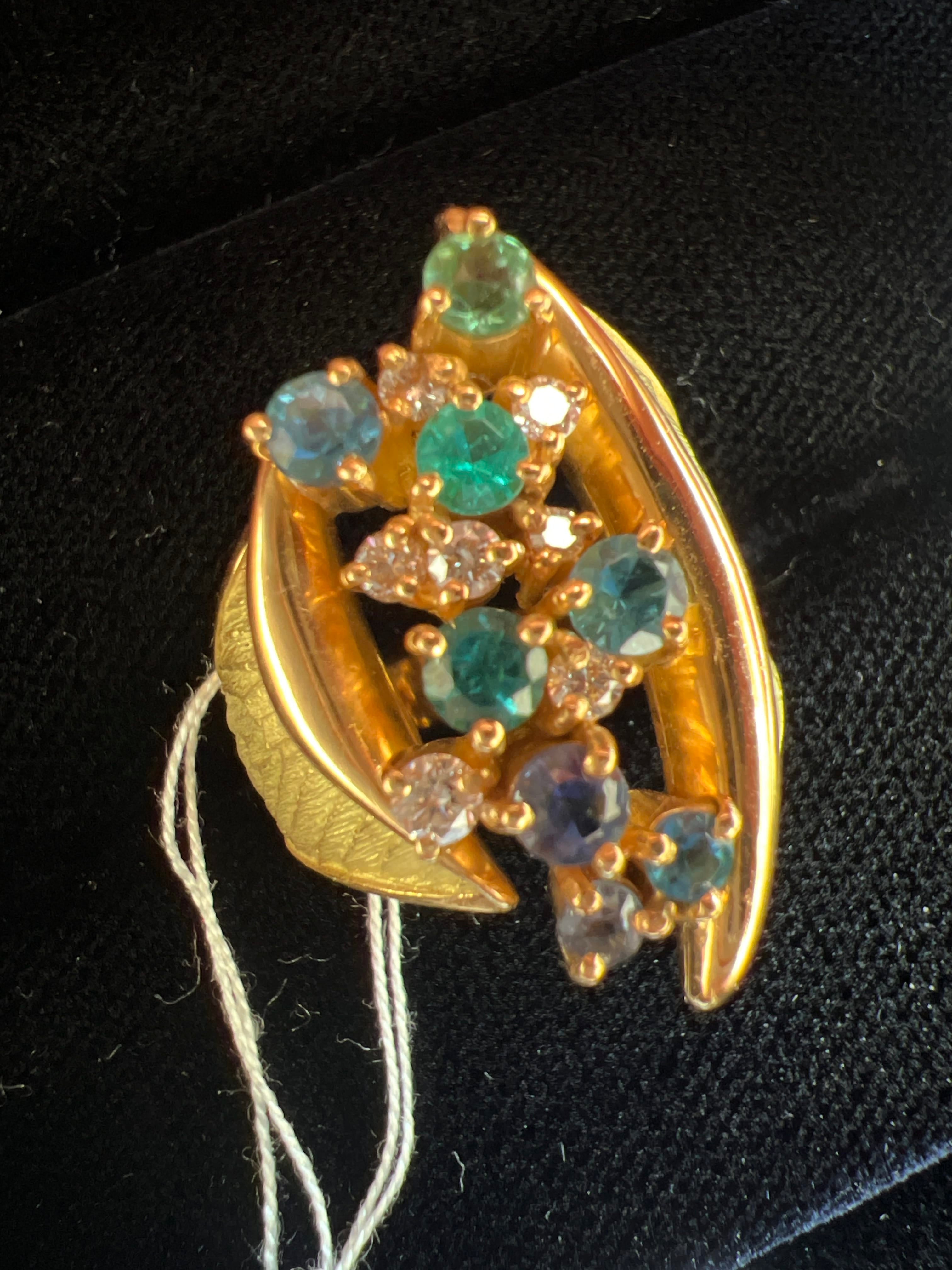 Luxury Promise K18 PARAIBA TOURMALINE RING PR 1.17 DA 0.27 15.8g 25-17941