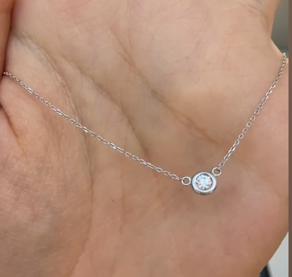 LUXURY PROMISE K18WG Diamond Necklace 0.07 1.6g J1114825GN