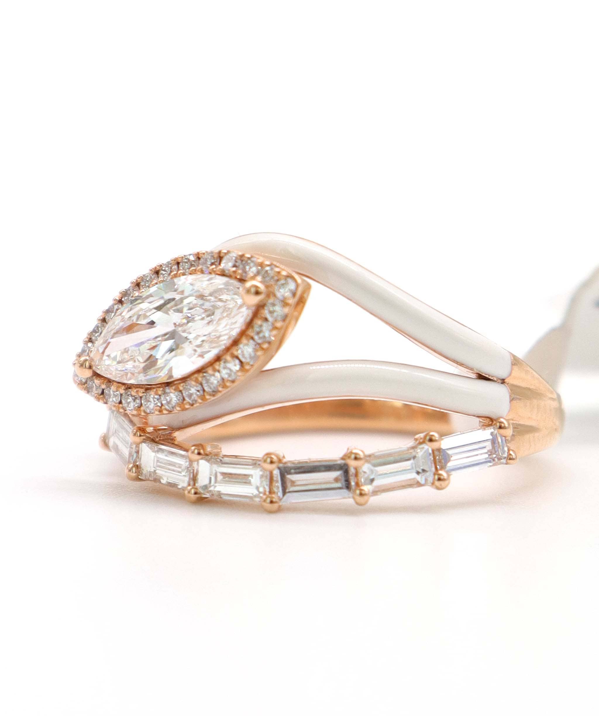 Luxury Promise KAMYEN 1.57CT MQ, BUG AND ROUND DIAMOND RING Ring R-AA47K