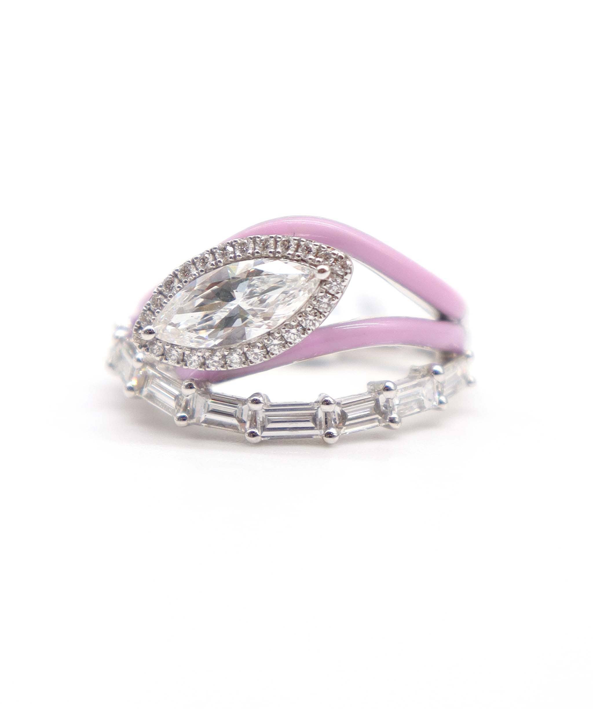 Luxury Promise KAMYEN 1.57CT MQ, BUG AND ROUND DIAMOND RING Ring R-Z11K